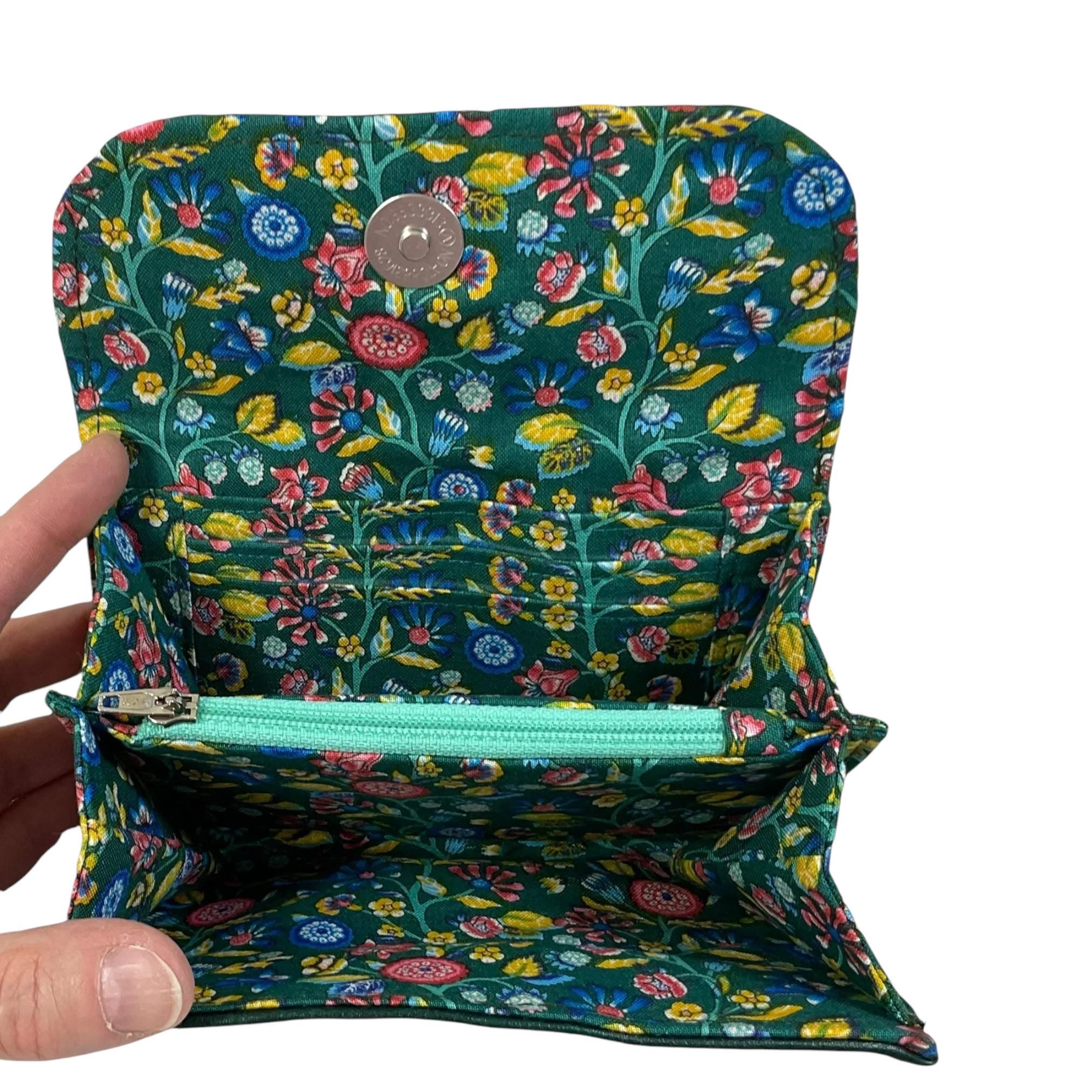 Concertina purse in faux leather and lined with liberty floral cotton fabric, coin and card wallet,  floral  ladies gift