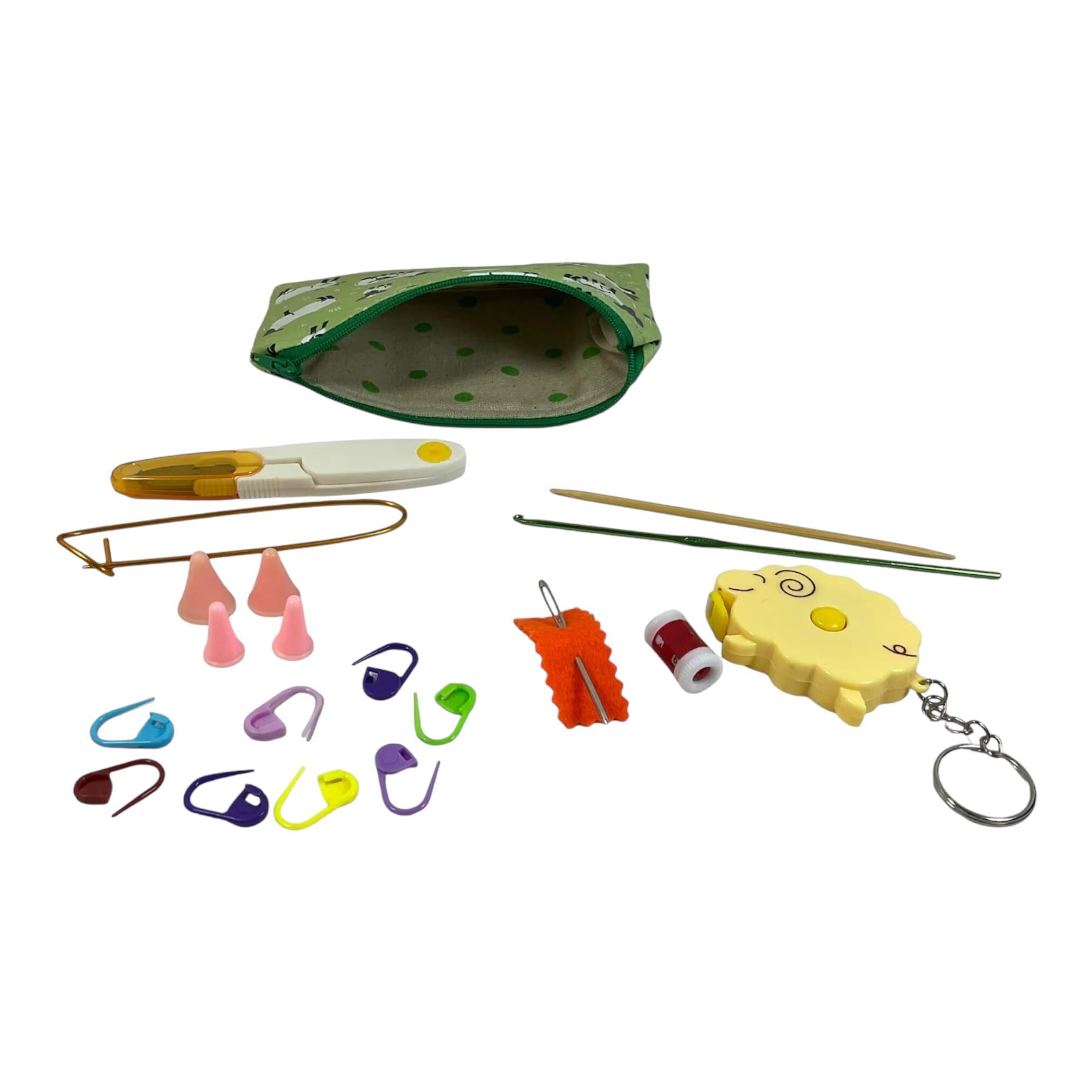 Sheep Fabric Notions Kit: Knitting Crochet Travel Case