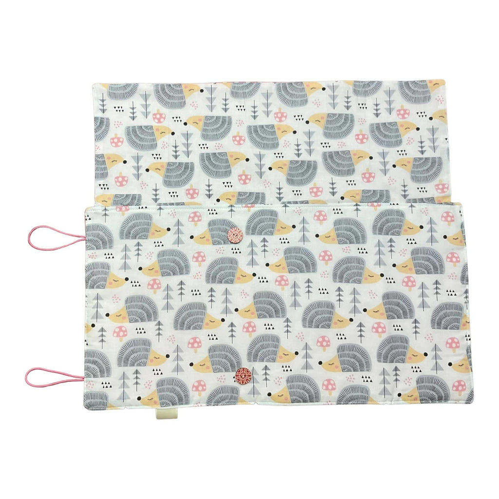 Double pointed knitting needle case with hedgehogs,  DPN or crochet hook case, sock knitters gift,