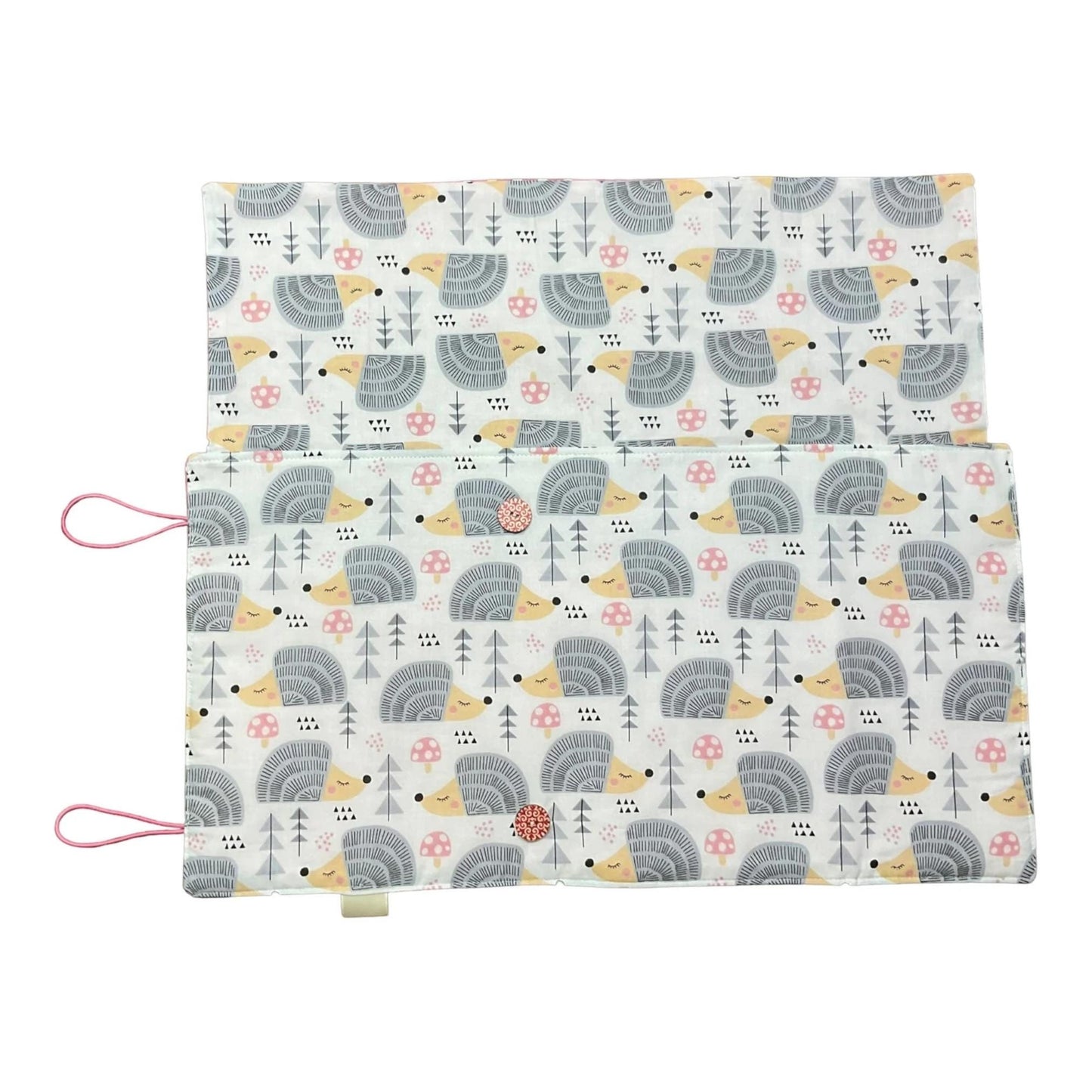 Double pointed knitting needle case with hedgehogs