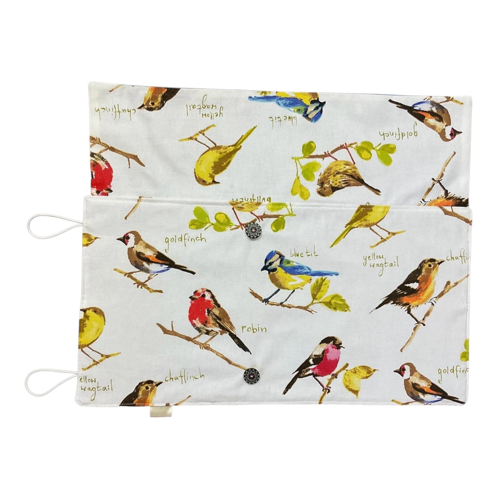 Double pointed knitting needle case with birds, garden lovers DPN Case, sock knitters gift