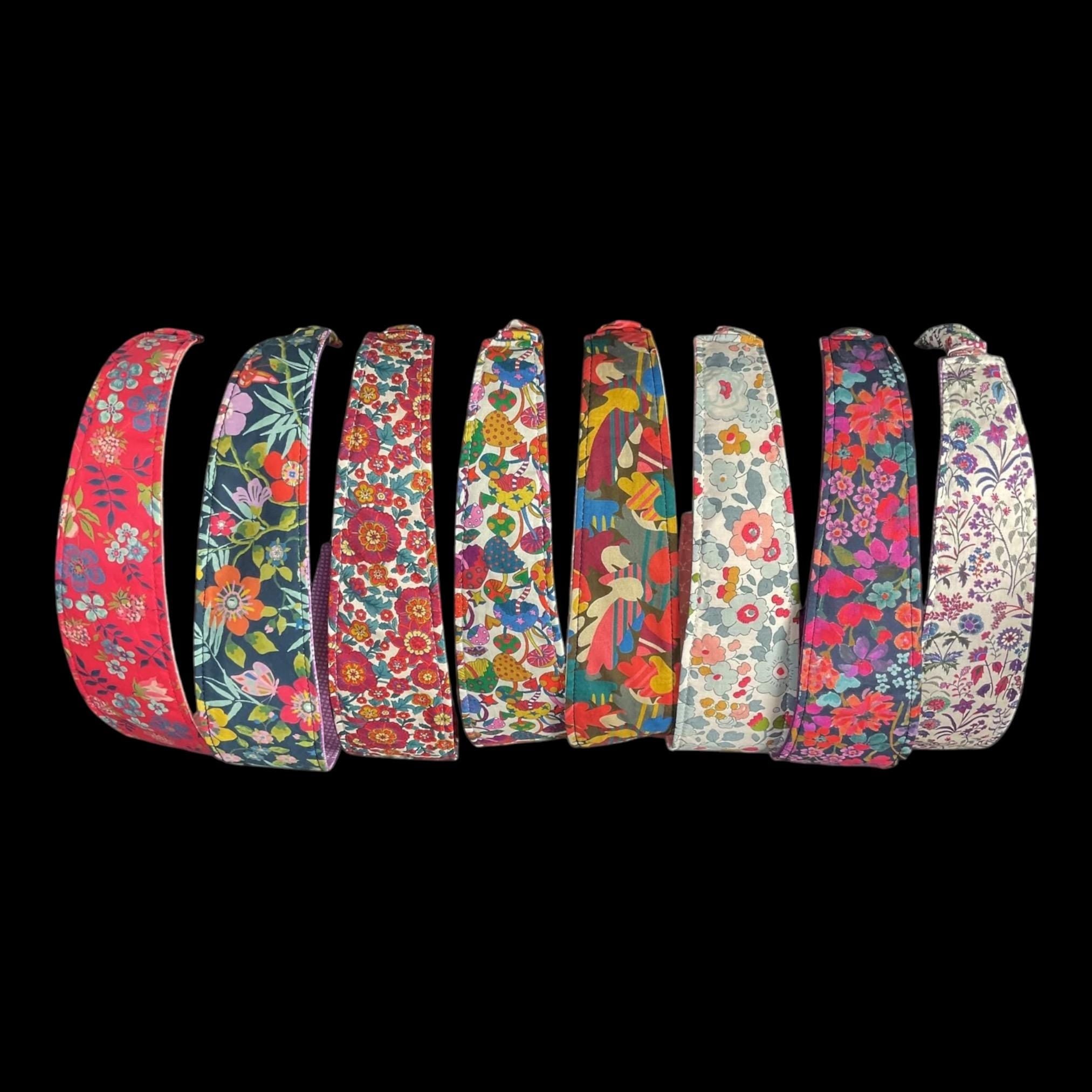 Ladies Liberty fabric elasticated hairband adult headband, no pinch fabric floral reversible
