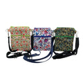Liberty fabric slim phone shoulder bag with multi pockets, teen messenger style floral phone pouch, mini clutch bag, clubbing festival bag,