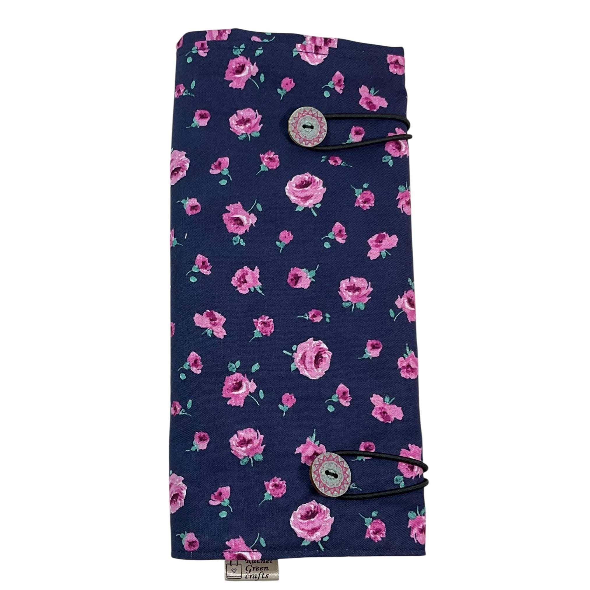 Double pointed knitting needle case made in Liberty floral fabric,  DPN or crochet hook case, sock knitters gift,