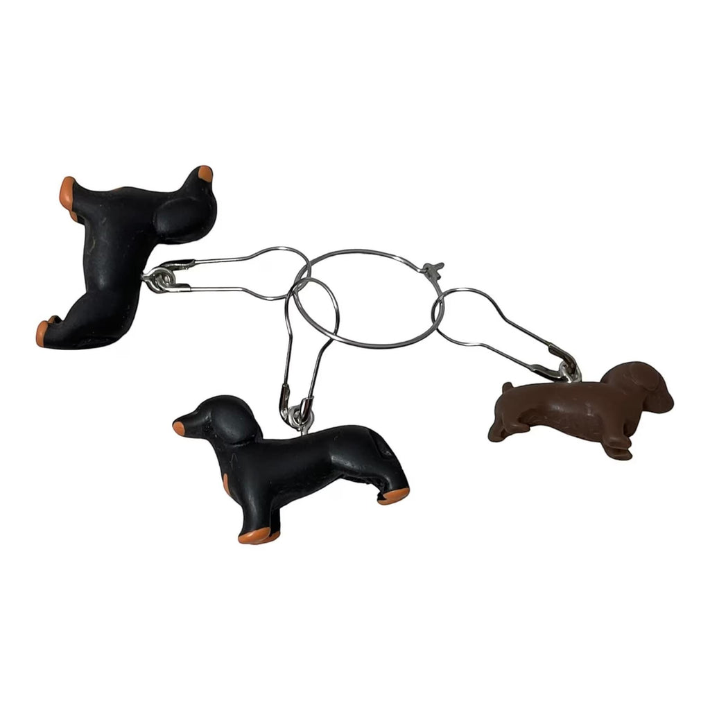 Dog Stitch markers for knitting and crochet, 3D daschund progress charms, sausage dog crochet lace markers, knitters gift , place keeper