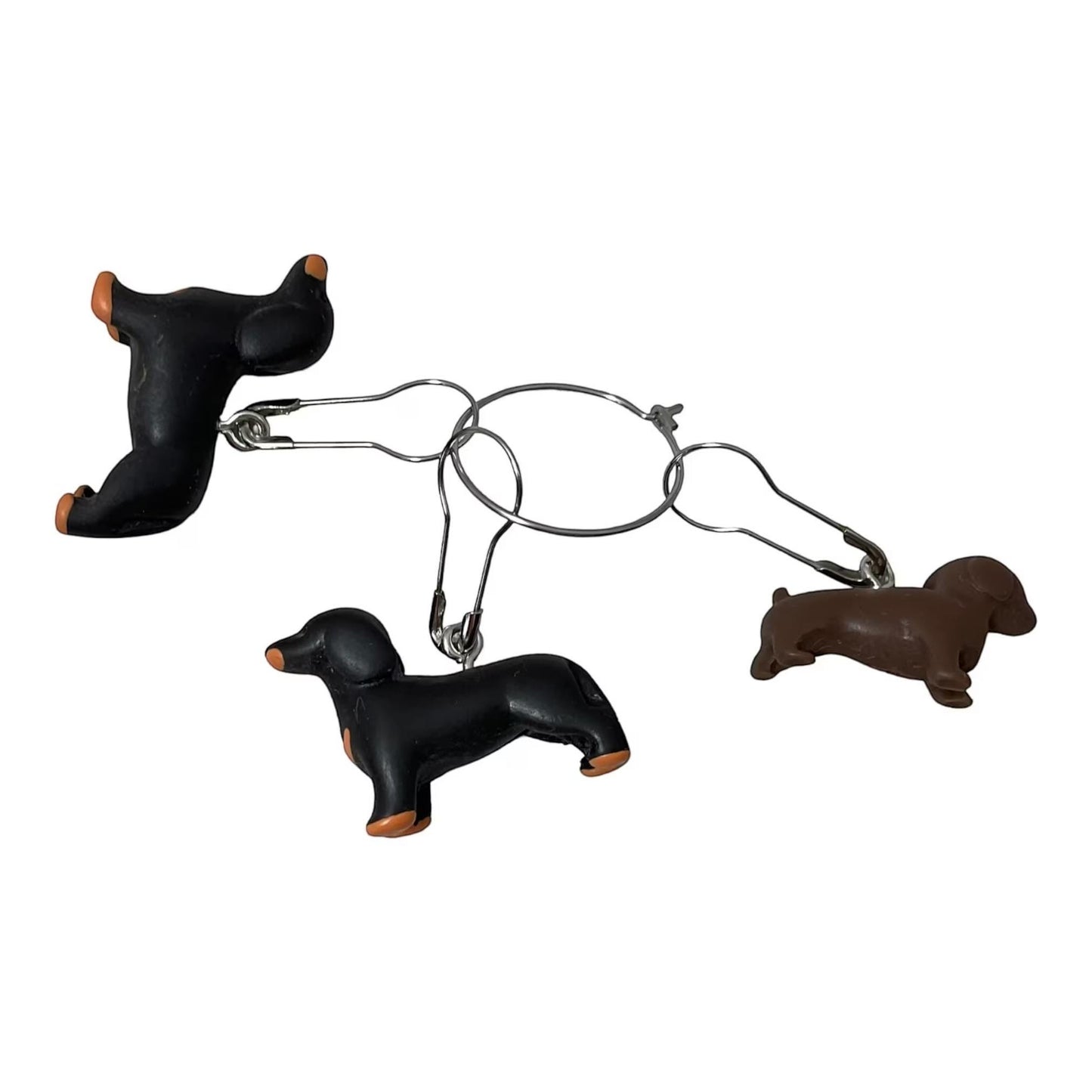 Daschund Dog 3d Stitch markers for knitting and crochet
