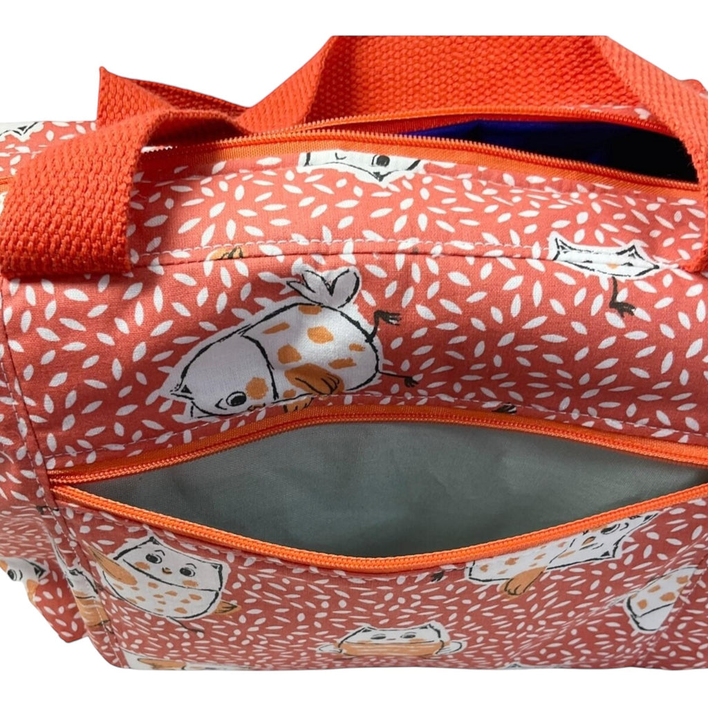 Large owl toiletries bag with handles and zip pocket, bird print Waterproof lined wash pouch, camping  ladies  gift, womens sponge bag