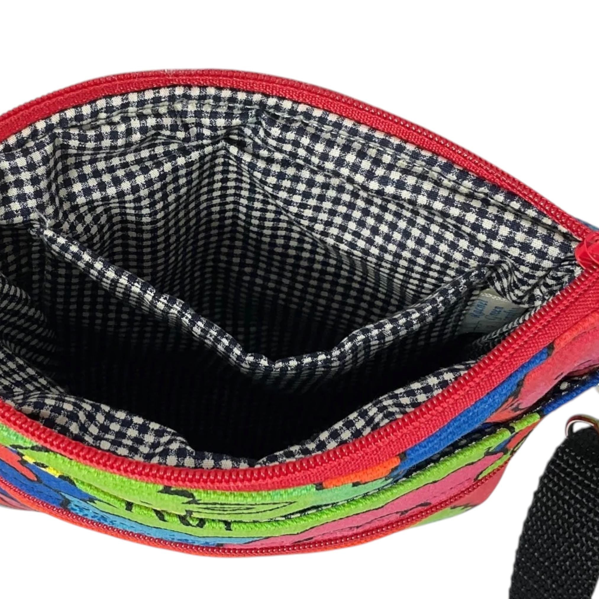 Colourful sheep print slim phone shoulder bag with multi pockets, teenager messenger sugar skull , mini clutch bag, clubbing festival bag