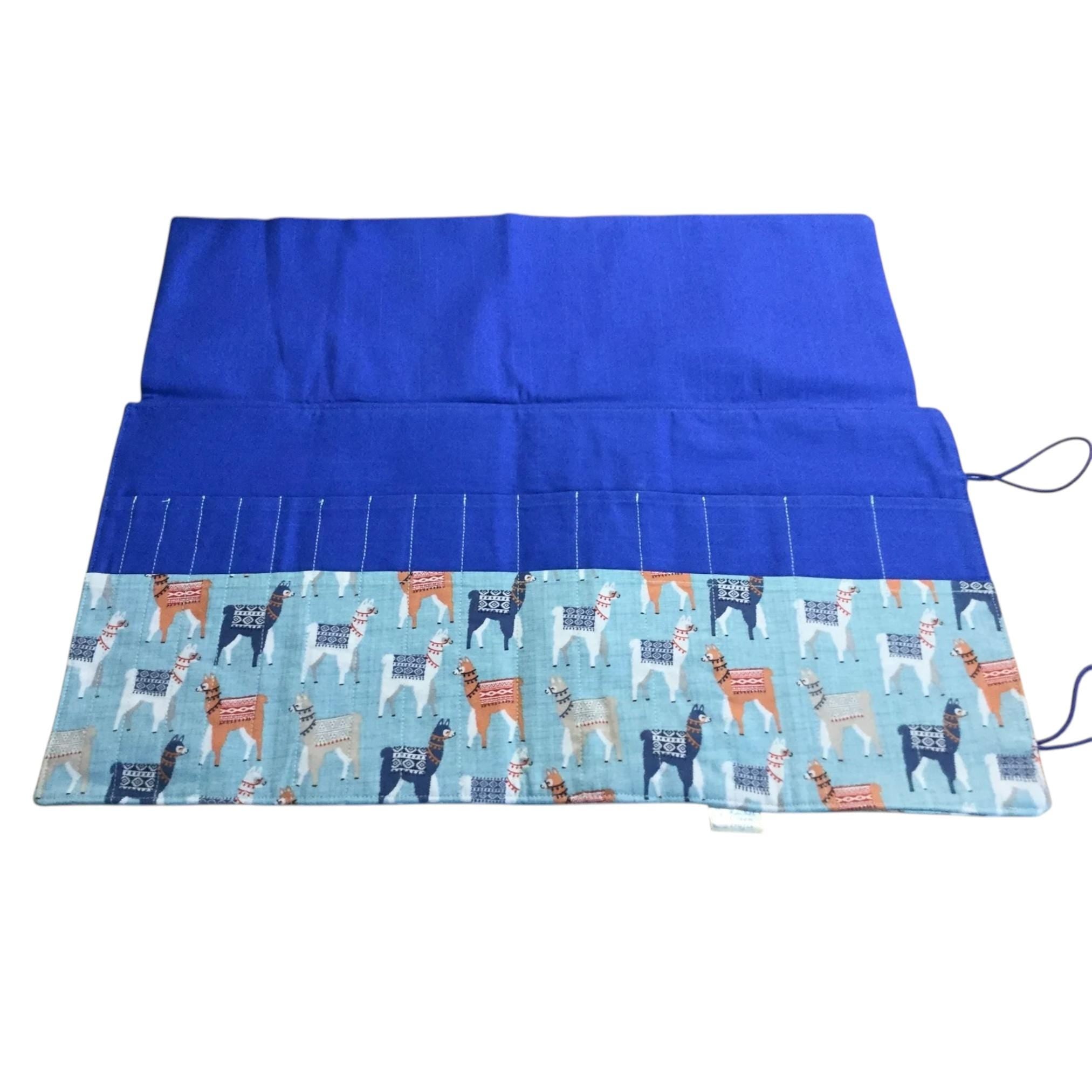 Double pointed knitting needle case with llamas,  alpaca DPN or crochet hook case, sock knitters gift,