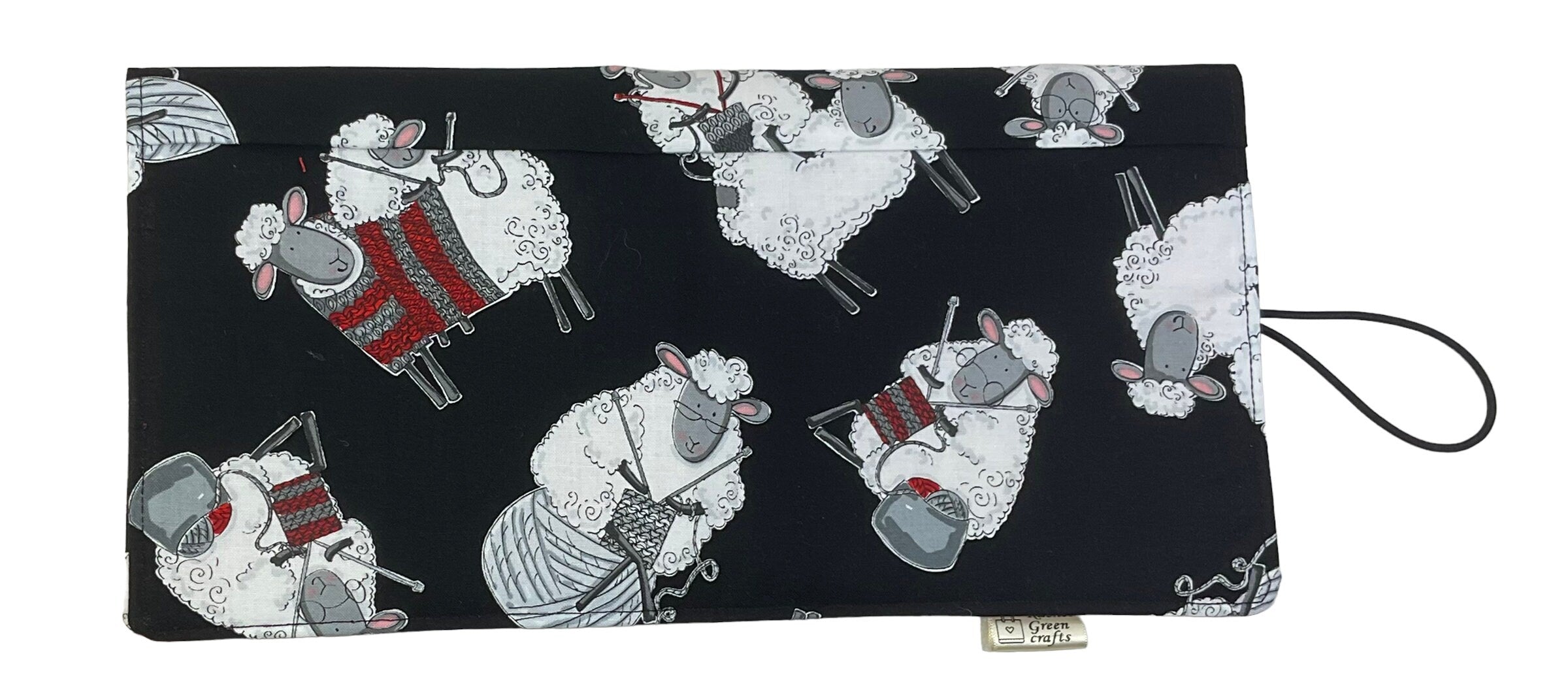 Interchangeable knitting needle case with knitting  sheep, 2 sets, addi case, chiagoo wallet, knit pro organiser pouch, hiya hiya case,