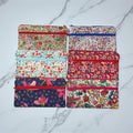 Liberty fabric two pocket pouch, double pocket cosmetics case, 2 section pencil storage, floral water resistant ladies gift, privacy