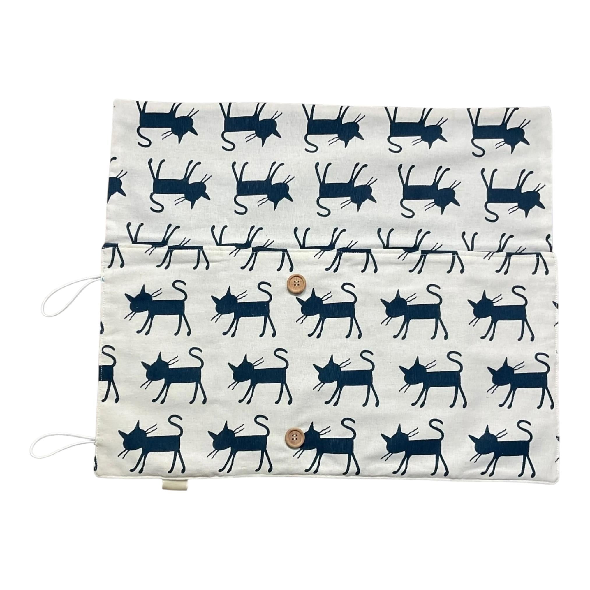 Double pointed knitting needle case with cats,  DPN or crochet hook case, sock knitters gift,