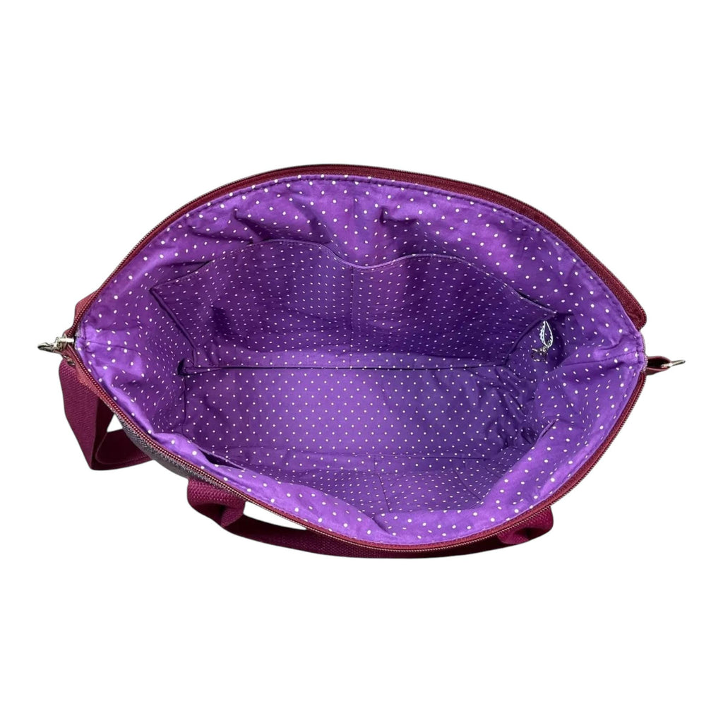 Knitting and crochet tote bag with zip top, large organiser crossbody bag