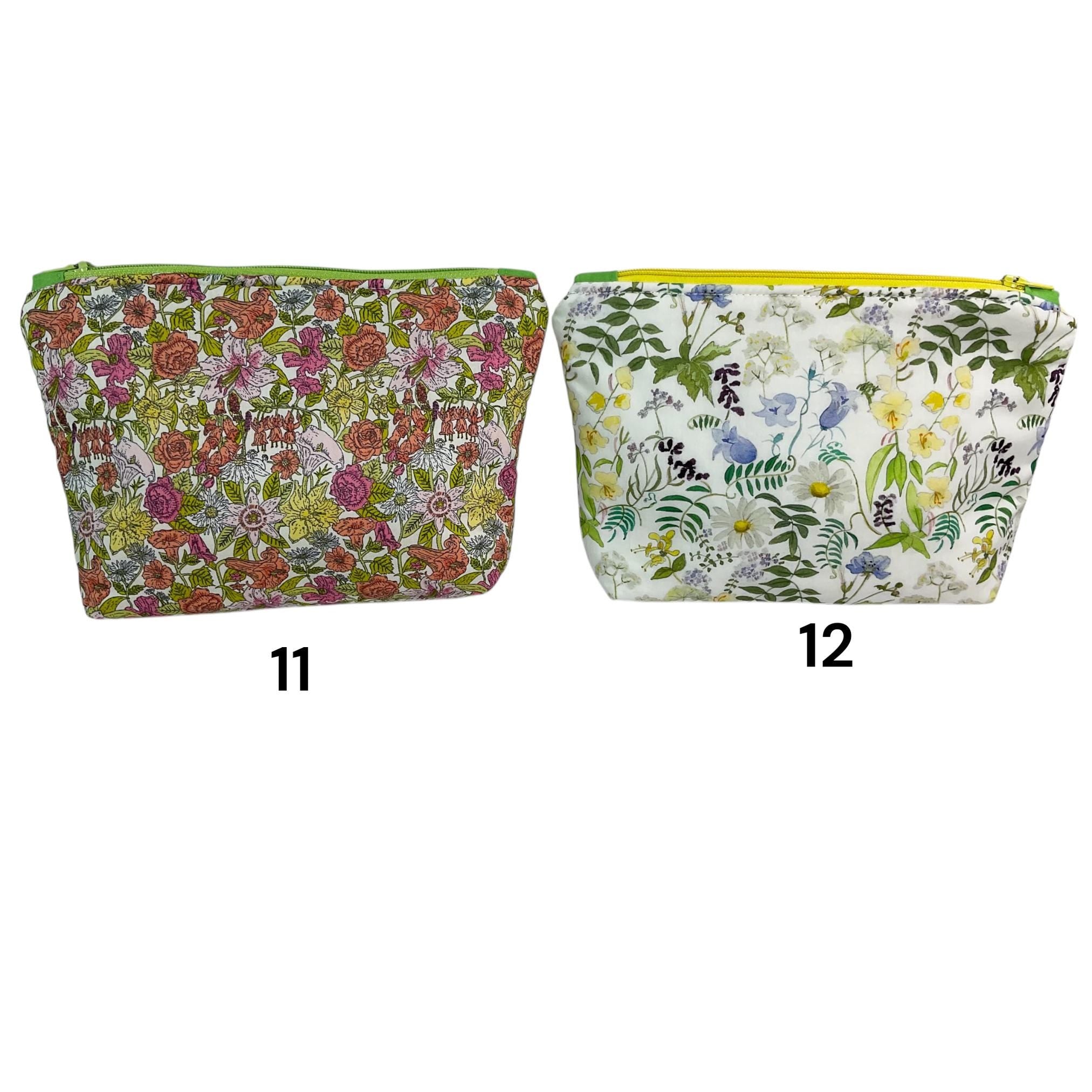 Liberty print cosmetics pouch,small floral washbag, waterproof zipped travel bag, Makeup storage, pretty ladies gift