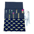 Straight knitting needle case with Bees, bugs needle roll, storage case, knitting accessories, knitters gift,needle organiser