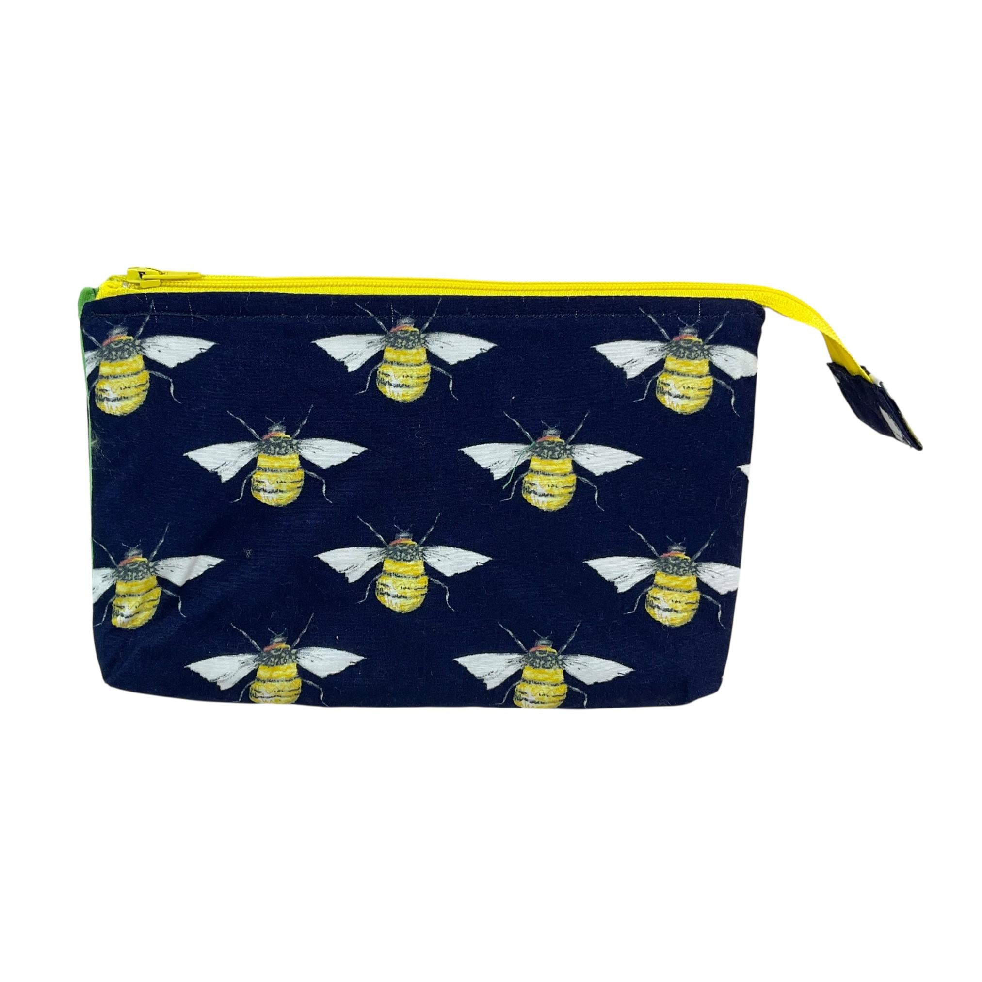 cosmetics bag with Dog, Bee, Hedgehog, Makeup Organizer Bag: 3-Section Zipper Pouch