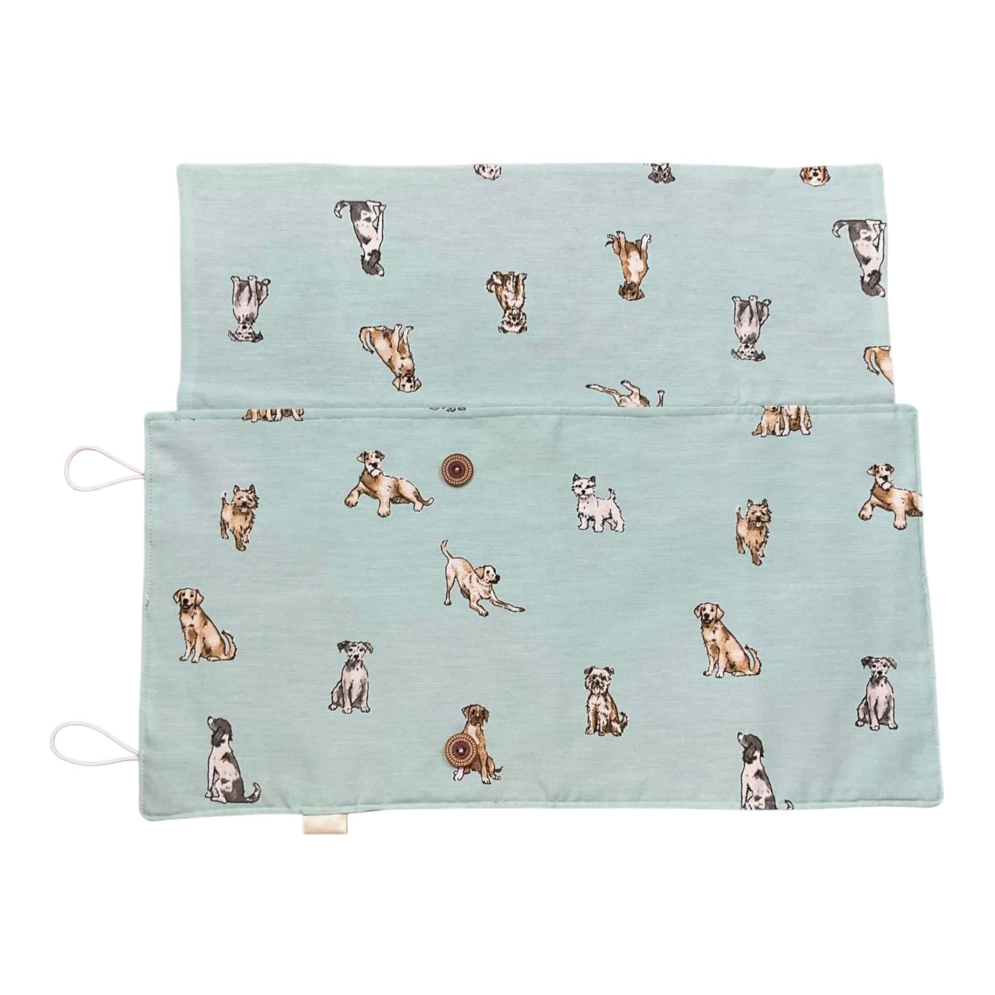 Double pointed knitting needle case with dogs,  retriever and spaniel breeds DPN or crochet hook case, sock knitters gift,