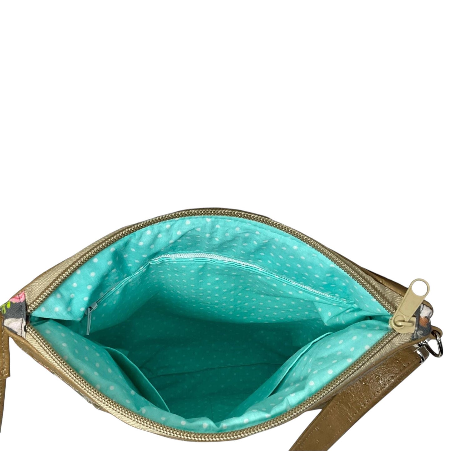 Handbag in faux leather and dog print