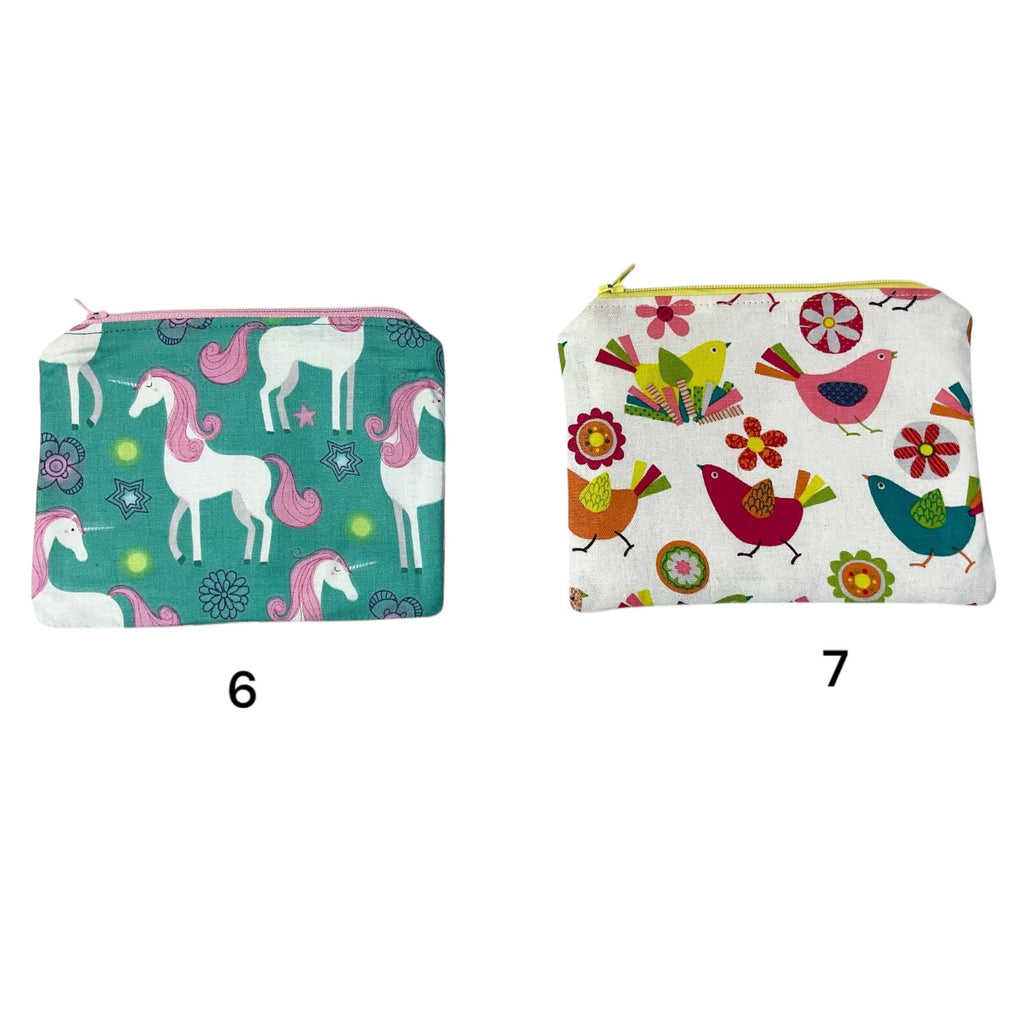 Small zip pouch for storing crafting notions and knitting notions case, Owl coin pouch, cow handbag organiser, small makeup bag, sewing gift
