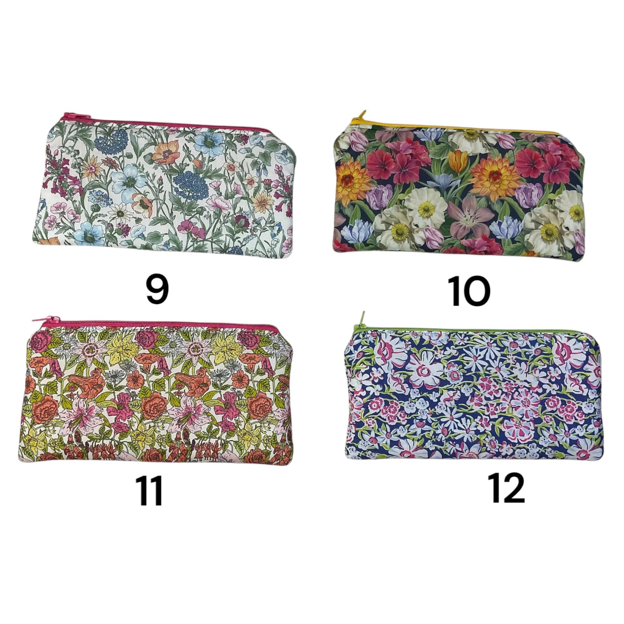Liberty fabric floral zip case, small makeup pouch, pencil case, phone case, notions holder, handbag organiser, sunglasses holder, privacy