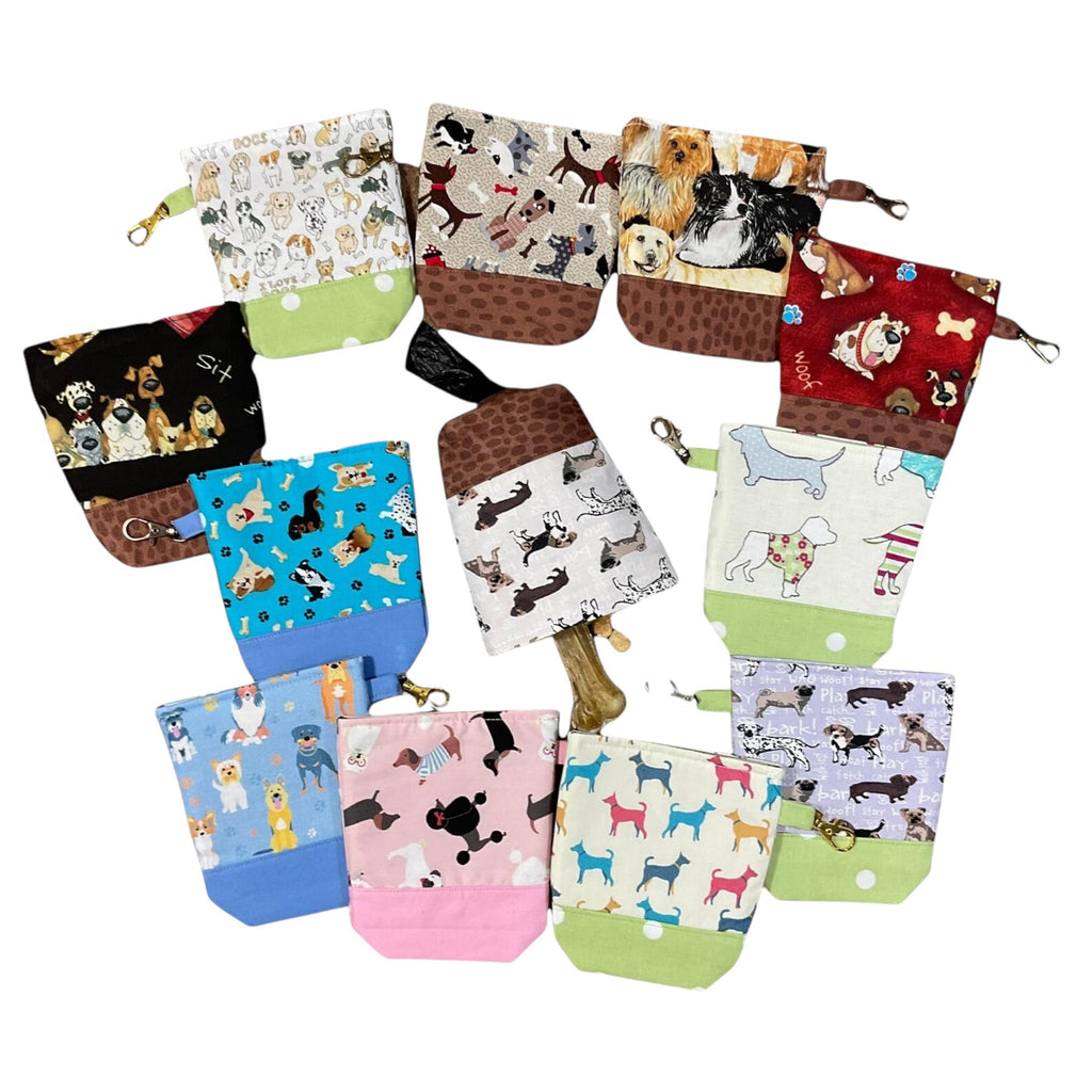 Dog Print Poop Bag Holder & Treat Pouch: Puppy Walker Gift