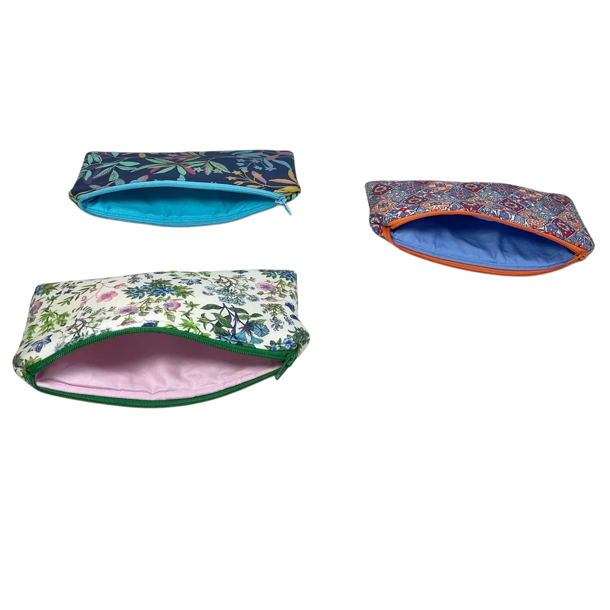 Liberty fabric floral zip case, small makeup pouch, pencil case, phone case, notions holder, handbag sunglasses holder, privacy pouch