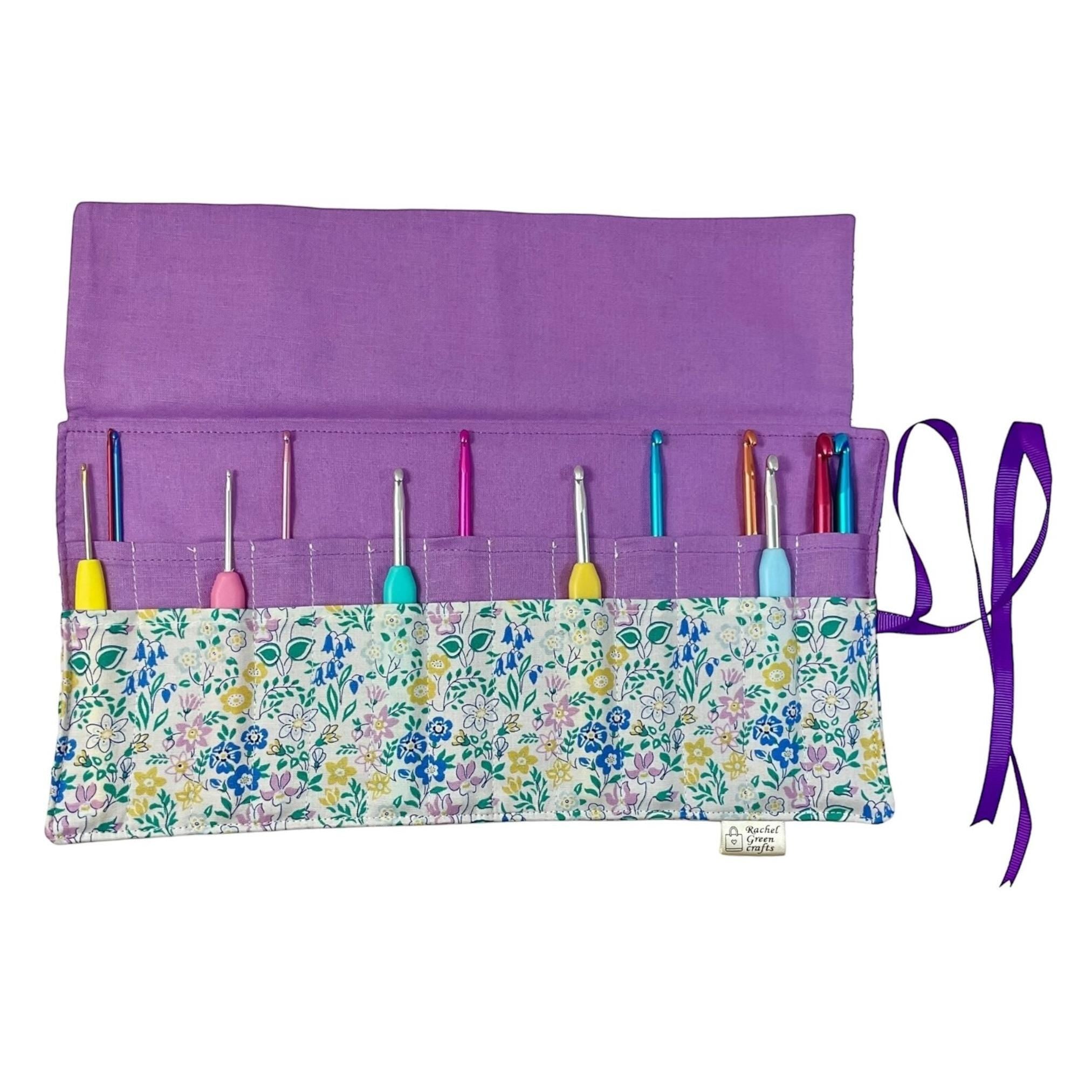 Liberty Floral Crochet Hook Case: Ergonomic Roll-Up Organizer