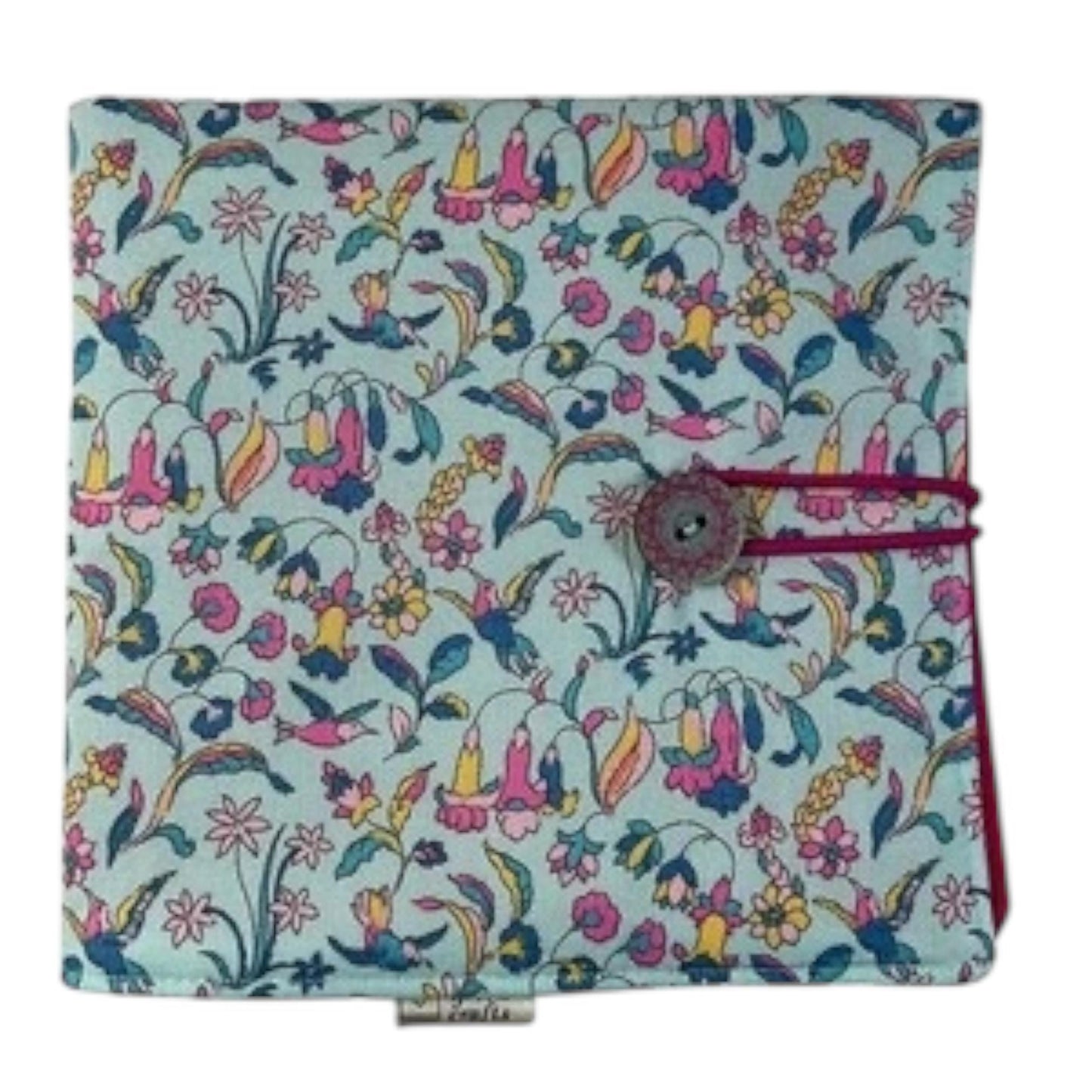 Interchangeable knitting needle case with Liberty bird and floral fabric