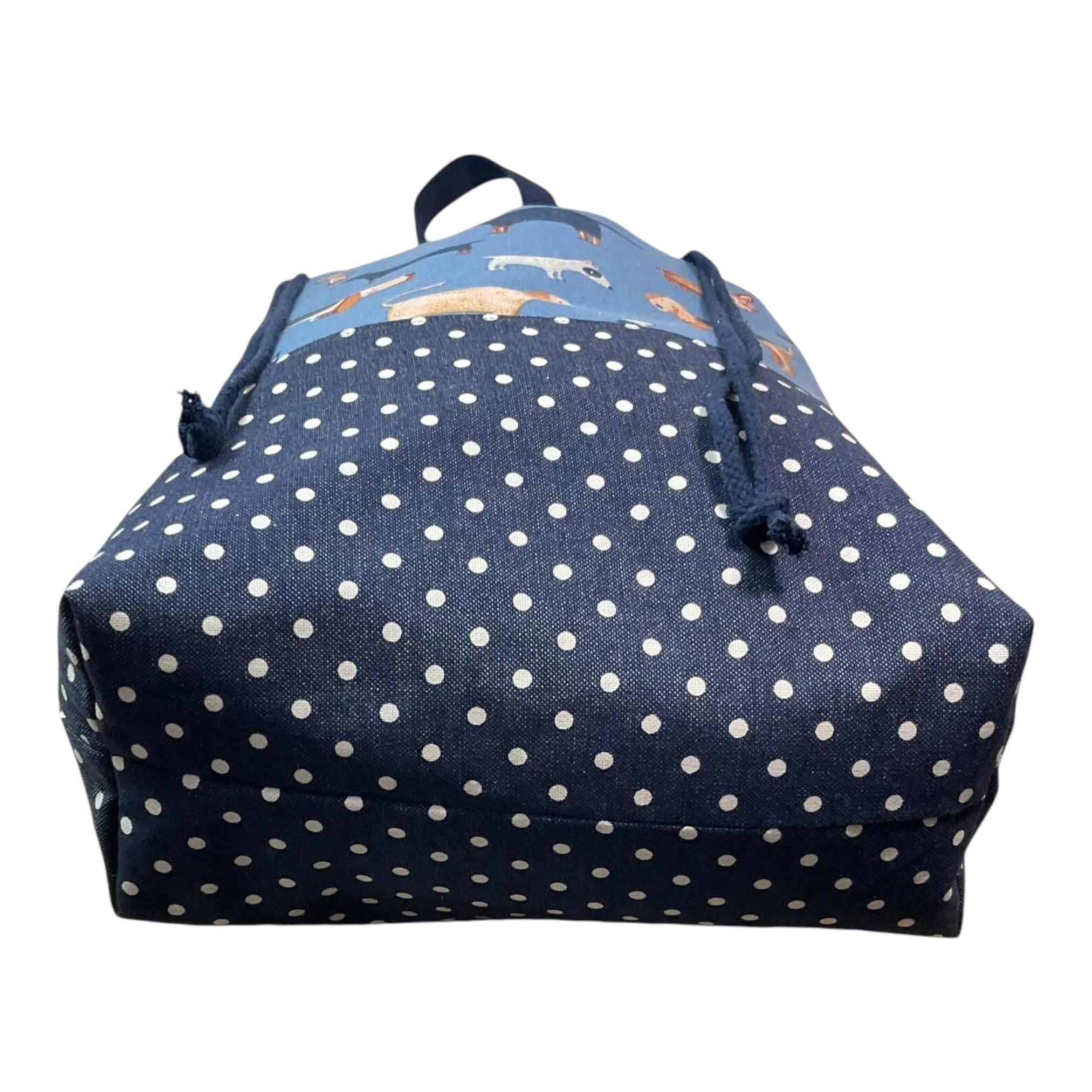 XXL  drawstring knitting bag with Dog breeds print, supersized multi pockets project bag with handles , dog lover gift