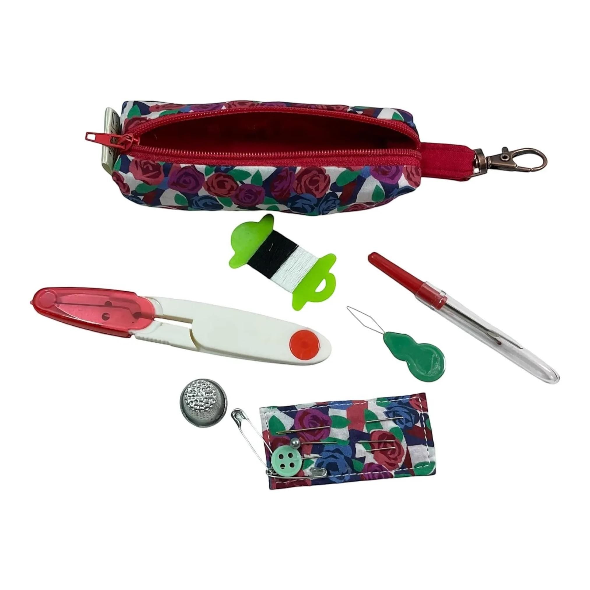 Liberty fabric Mini sewing kit, travel mending case, floral needle case, keychain sewing, sewing notions, stocking filler, ladies gift