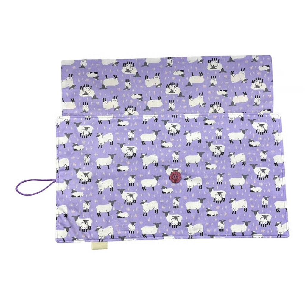 Circular needle case, sheep needle pouch, fixed circular wallet, sock needles, knitting needle roll, knitters gift, folding needle holder,