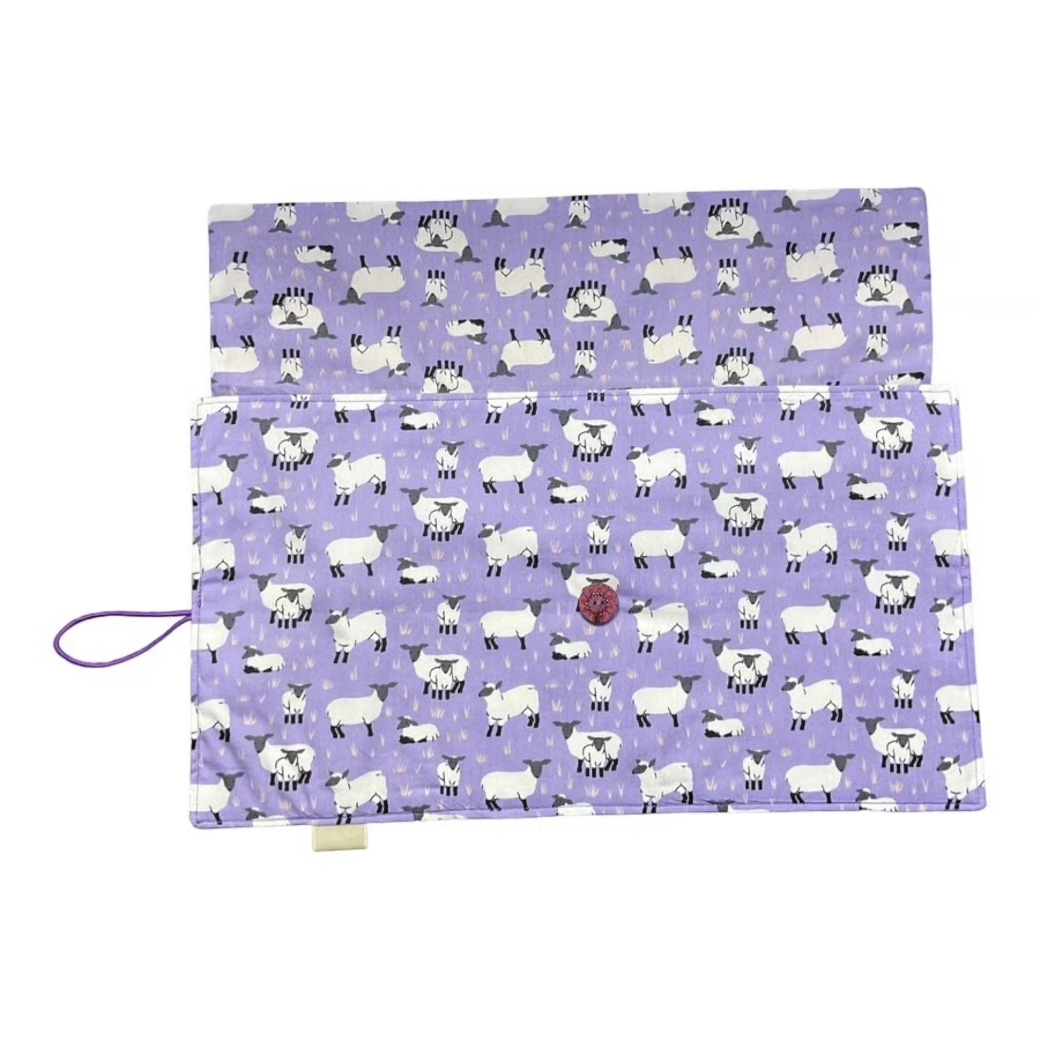 Circular needle case, sheep needle pouch, fixed circular wallet, sock needles, knitting needle roll, knitters gift, folding needle holder,