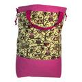XXL  drawstring knitting bag with owls in trees print, supersized multi pockets project bag with handles, ladies  gift