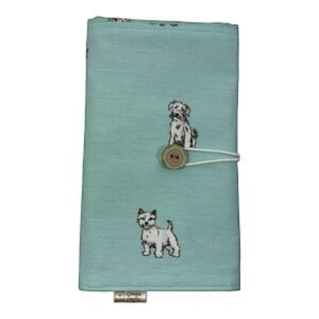 Circular knitting needle case made from  dogs fabric, fixed circular sock needle pouch, knitters gift,