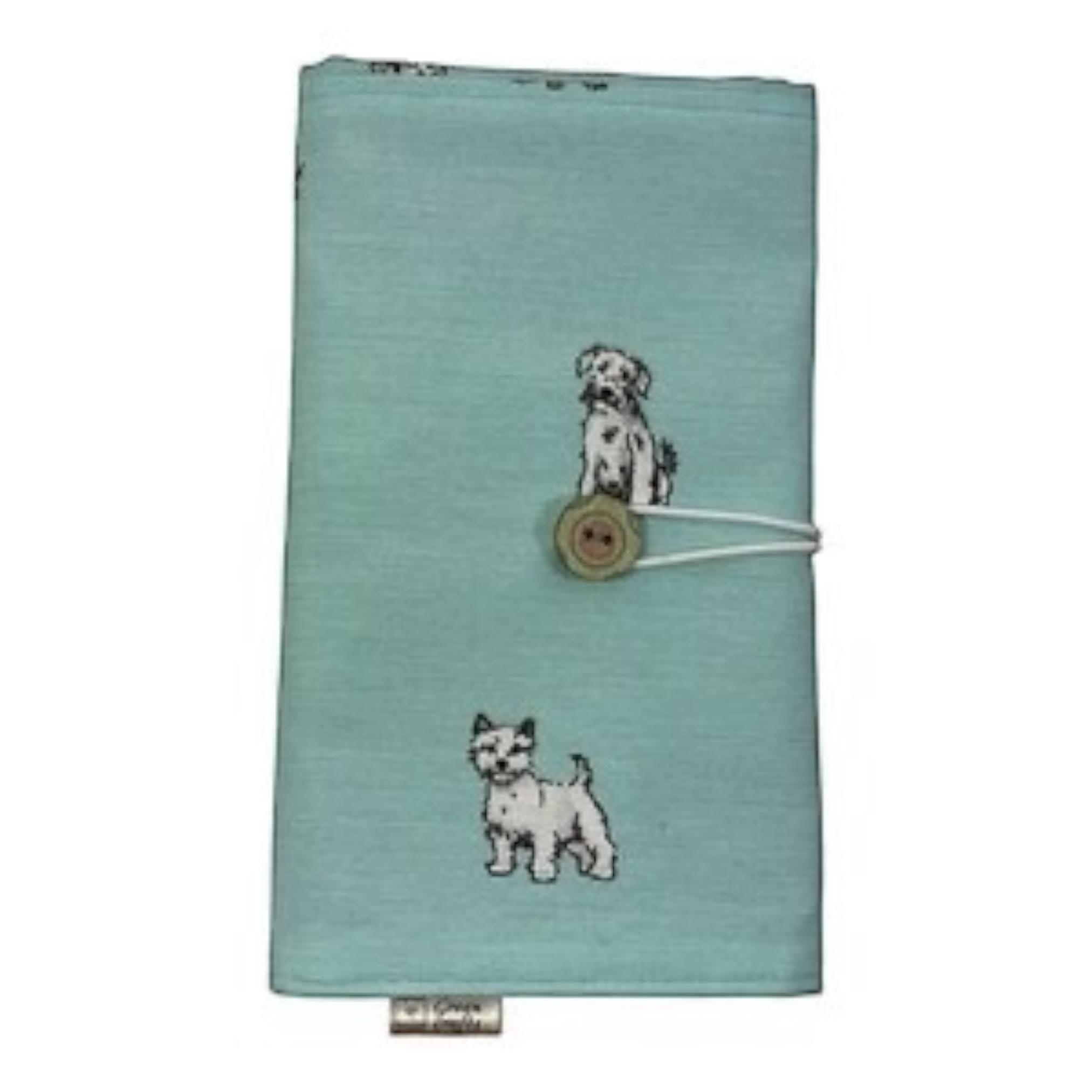 Circular knitting needle case made from  dogs fabric, fixed circular sock needle pouch, knitters gift,