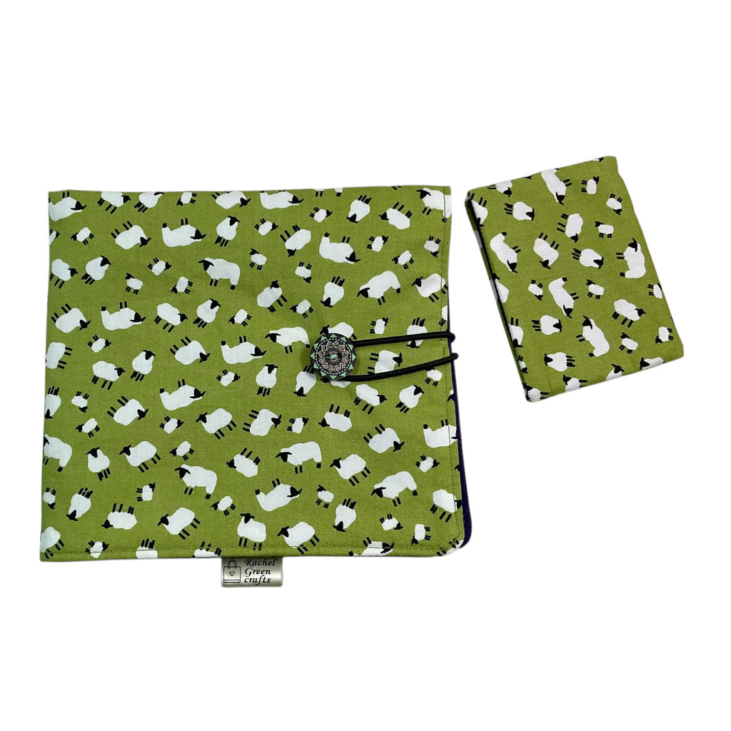 Interchangeable knitting needle case with all over sheep print, 2 sets, addi case, chiagoo wallet, knit pro organiser pouch, hiya hiya case,