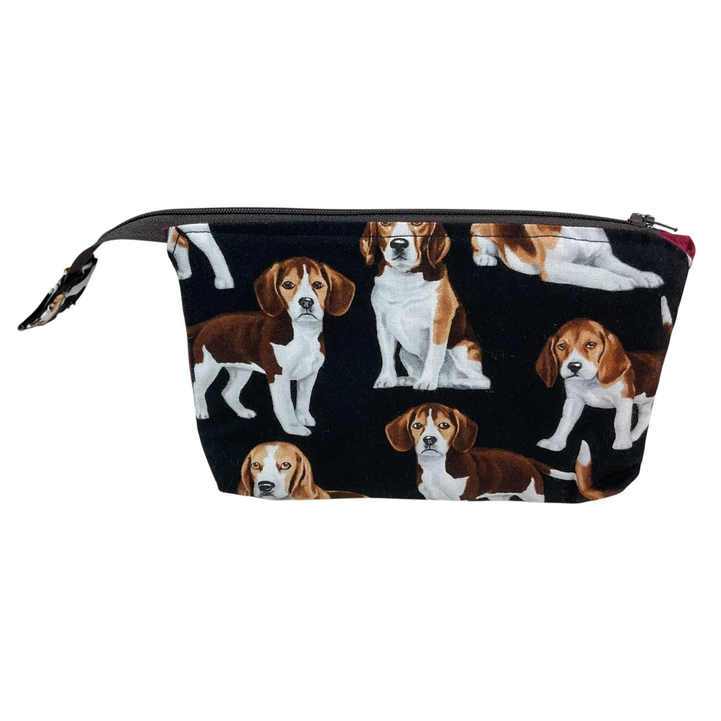 cosmetics bag with Dog, Bee, Hedgehog, Makeup Organizer Bag: 3-Section Zipper Pouch