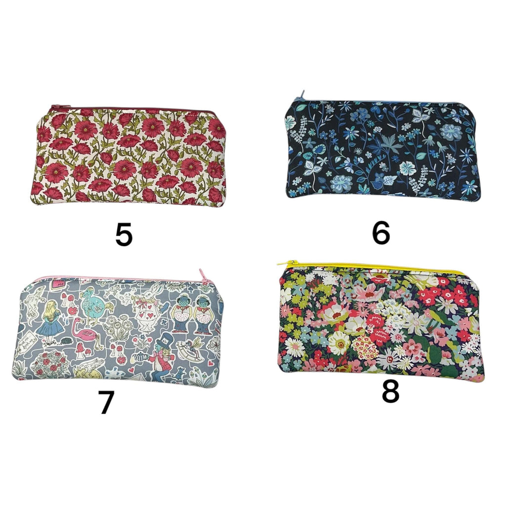 Liberty fabric floral zip case, small makeup pouch, pencil case, phone case, notions holder, handbag organiser, sunglasses holder, privacy