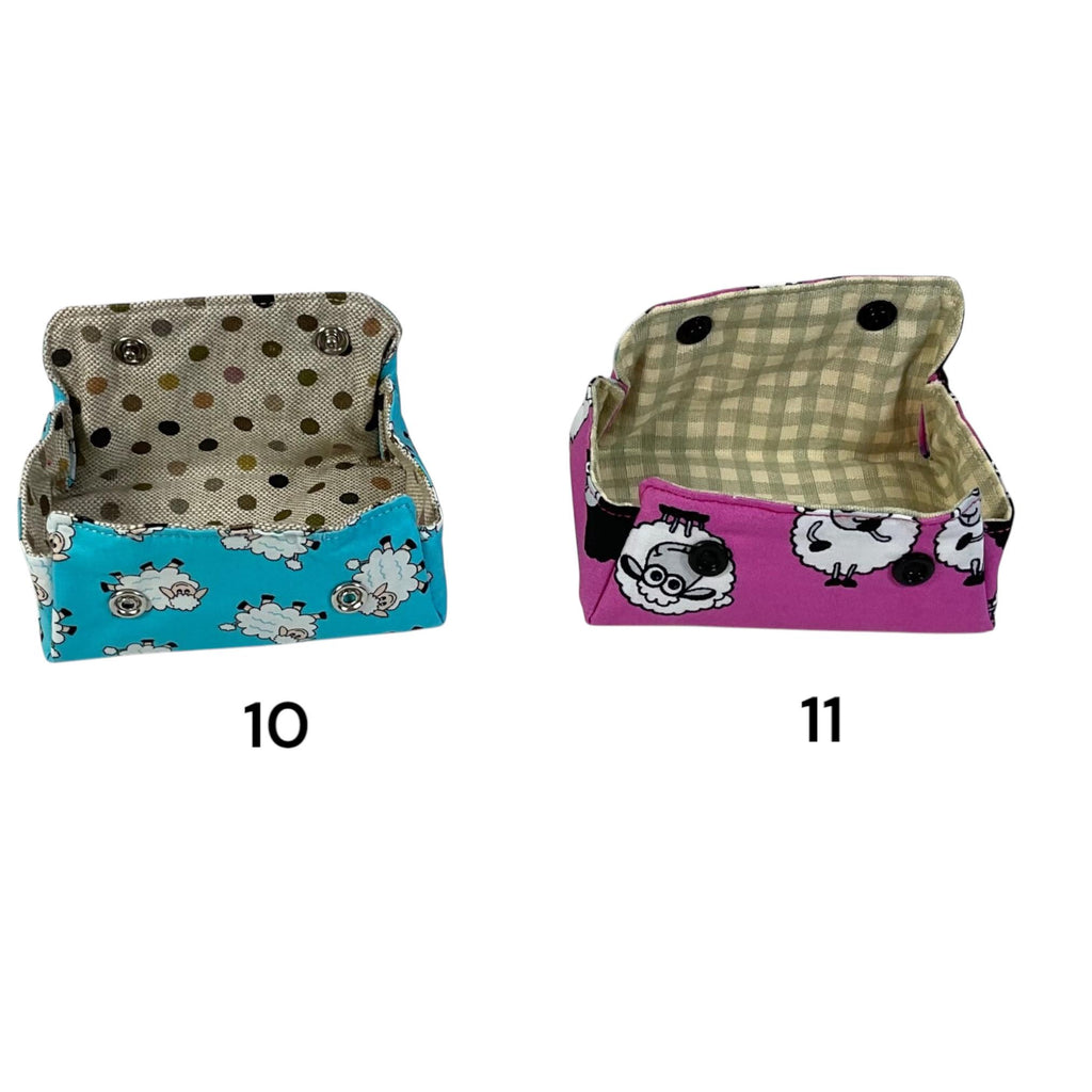 Sheep & Cats Coin Purse: Fold Up Knitting Notions Pouch