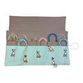 Circular knitting needle case made from  dogs fabric, fixed circular sock needle pouch, knitters gift,
