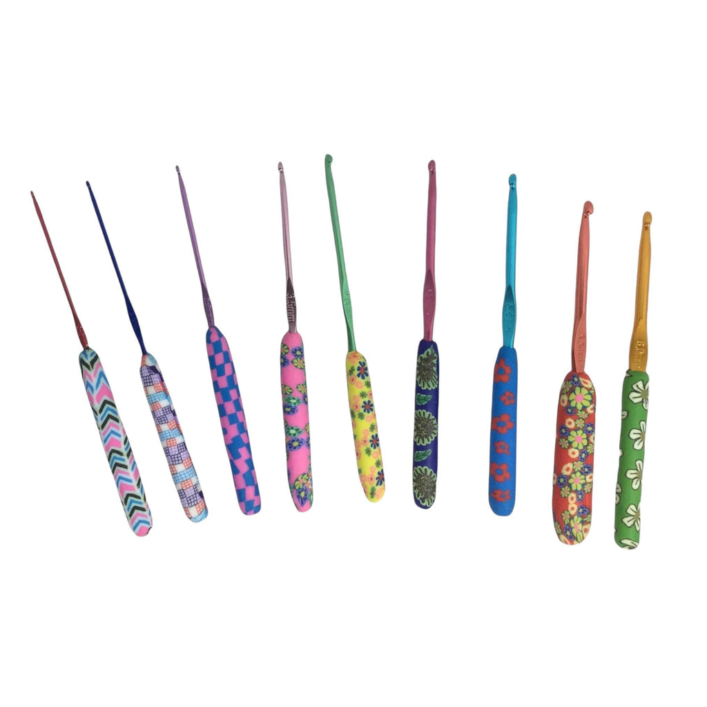 Floral Crochet Hook Set: Liberty Fabric Case, Ergonomic Handles (2mm-6mm)