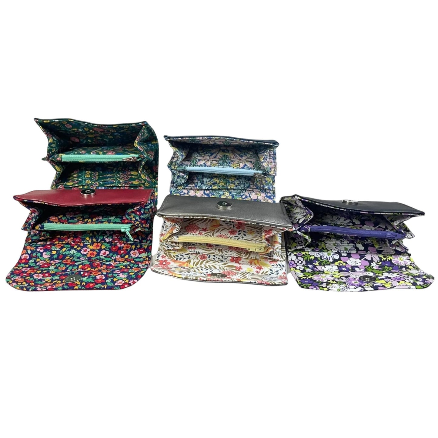 faux leather and liberty concertina purse