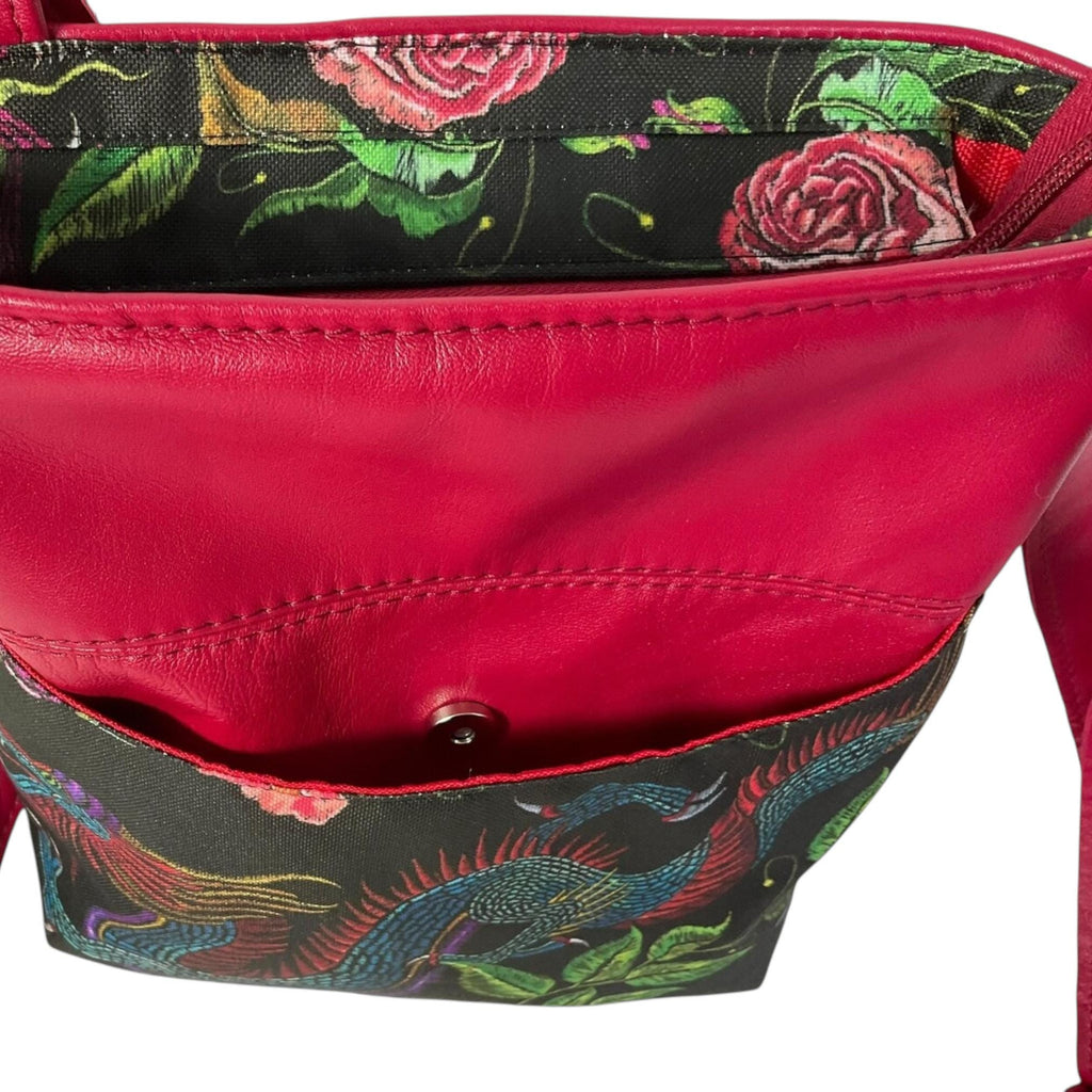 Handmade Dragon Print Leather Crossbody Bag: Chinese New Year Gift