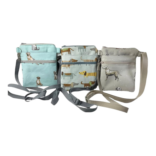 Dog print slim phone shoulder bag