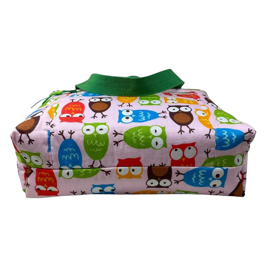 Large owl toiletries bag with handles and zip pocket, bird print Waterproof lined wash pouch, camping  ladies  gift, womens sponge bag