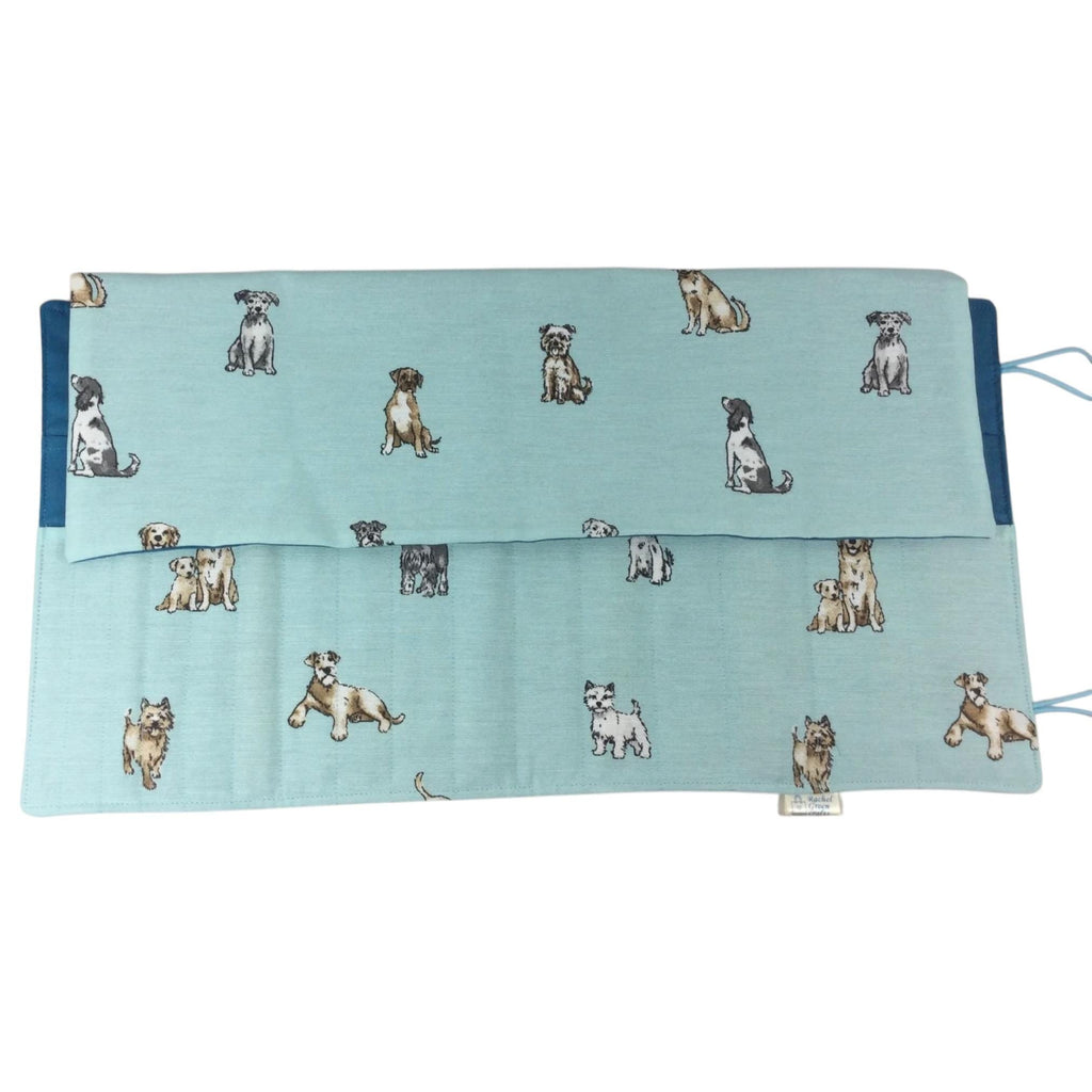 Double pointed knitting needle case with dogs,  retriever and spaniel  DPN or crochet hook case, sock knitters gift,