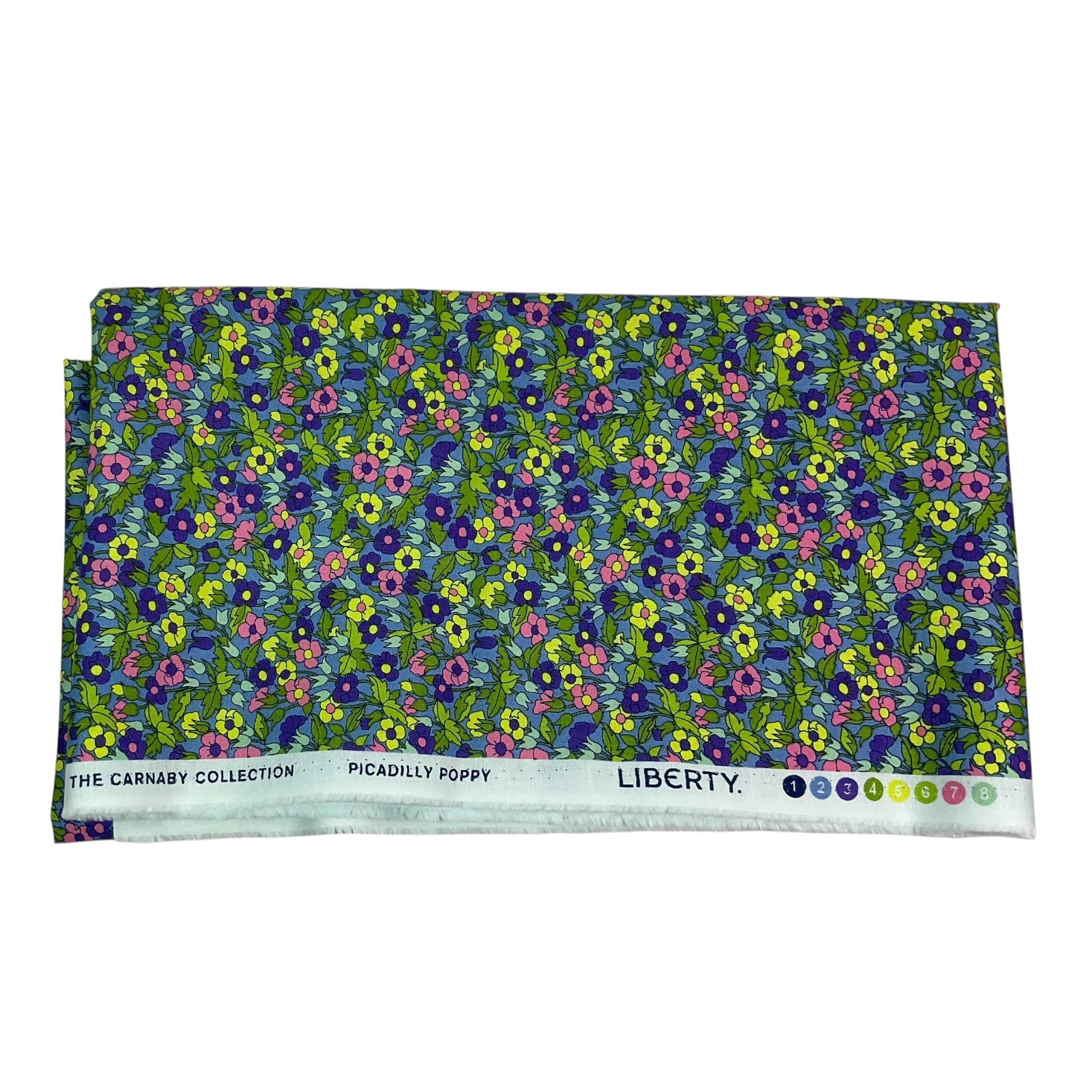 Liberty fabric Extra Large drawstring knitting bag with floral print, multi pockets project  bag with handle, flower lover gift