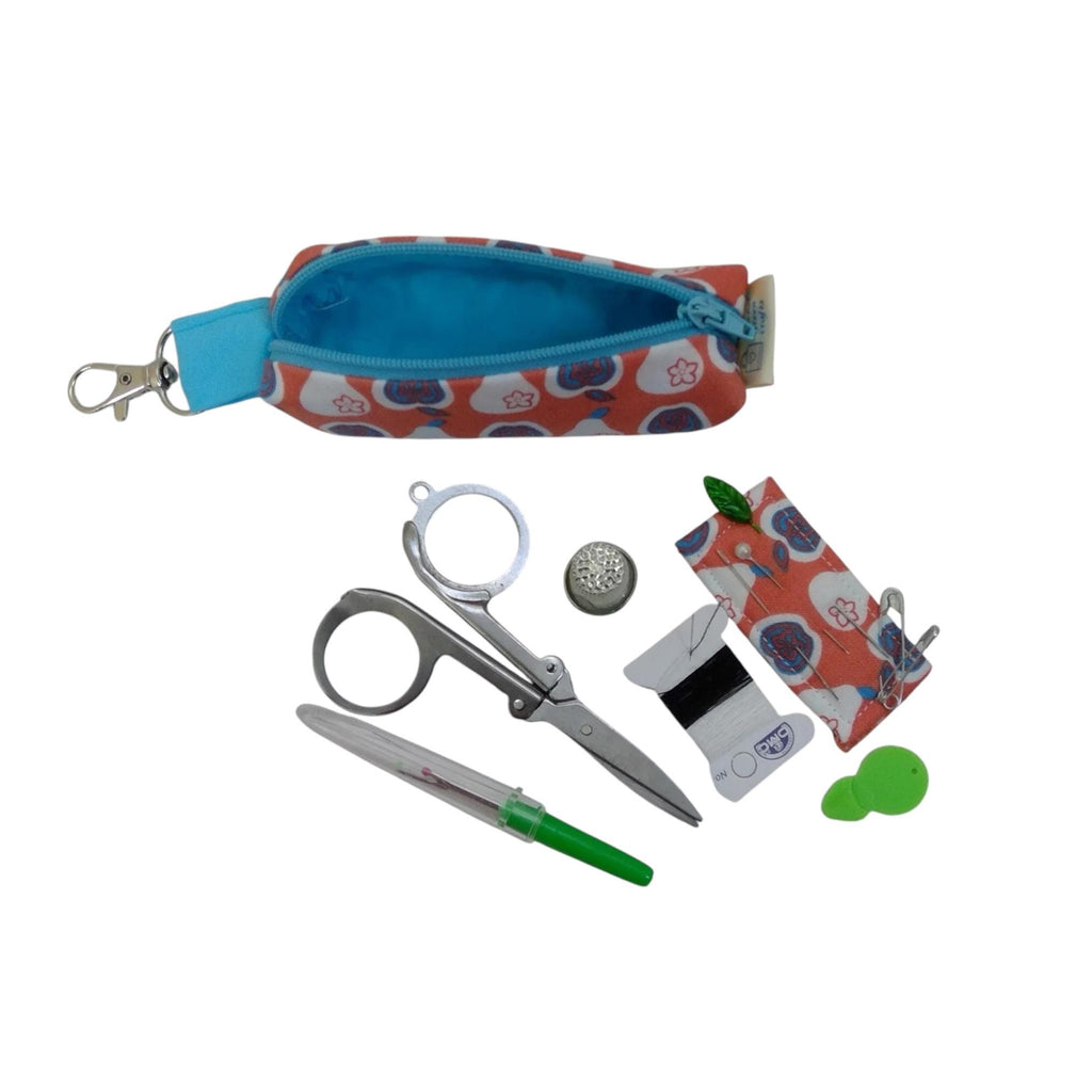 Mini sewing kit with lanyard clip,travel mending case, keyring needle case, keychain sewing notions, stocking filler, christmas gift