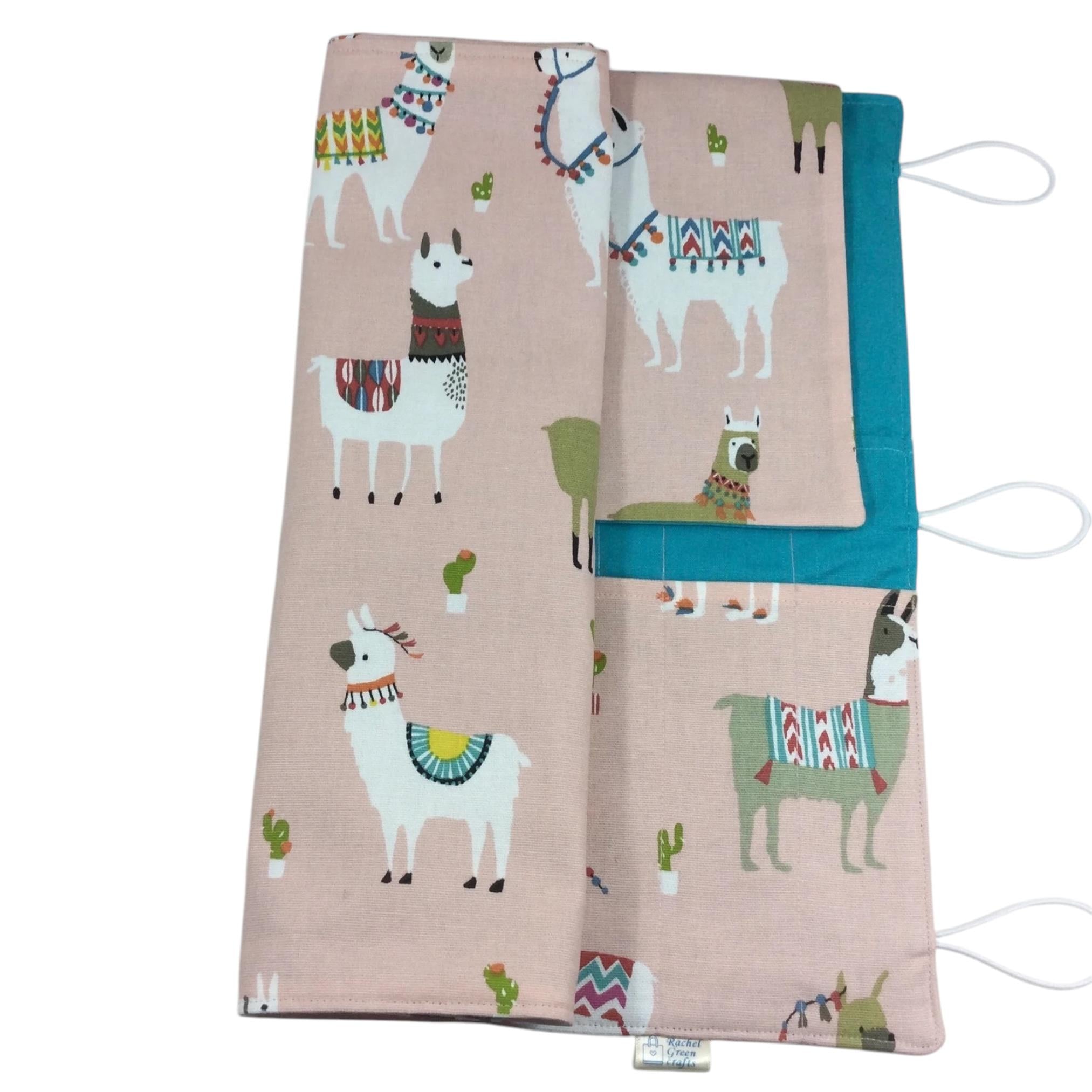 Straight and double pointed knitting needle case with alpacas, knitting needle pouch,  needle storage, long needles wallet, sock needle