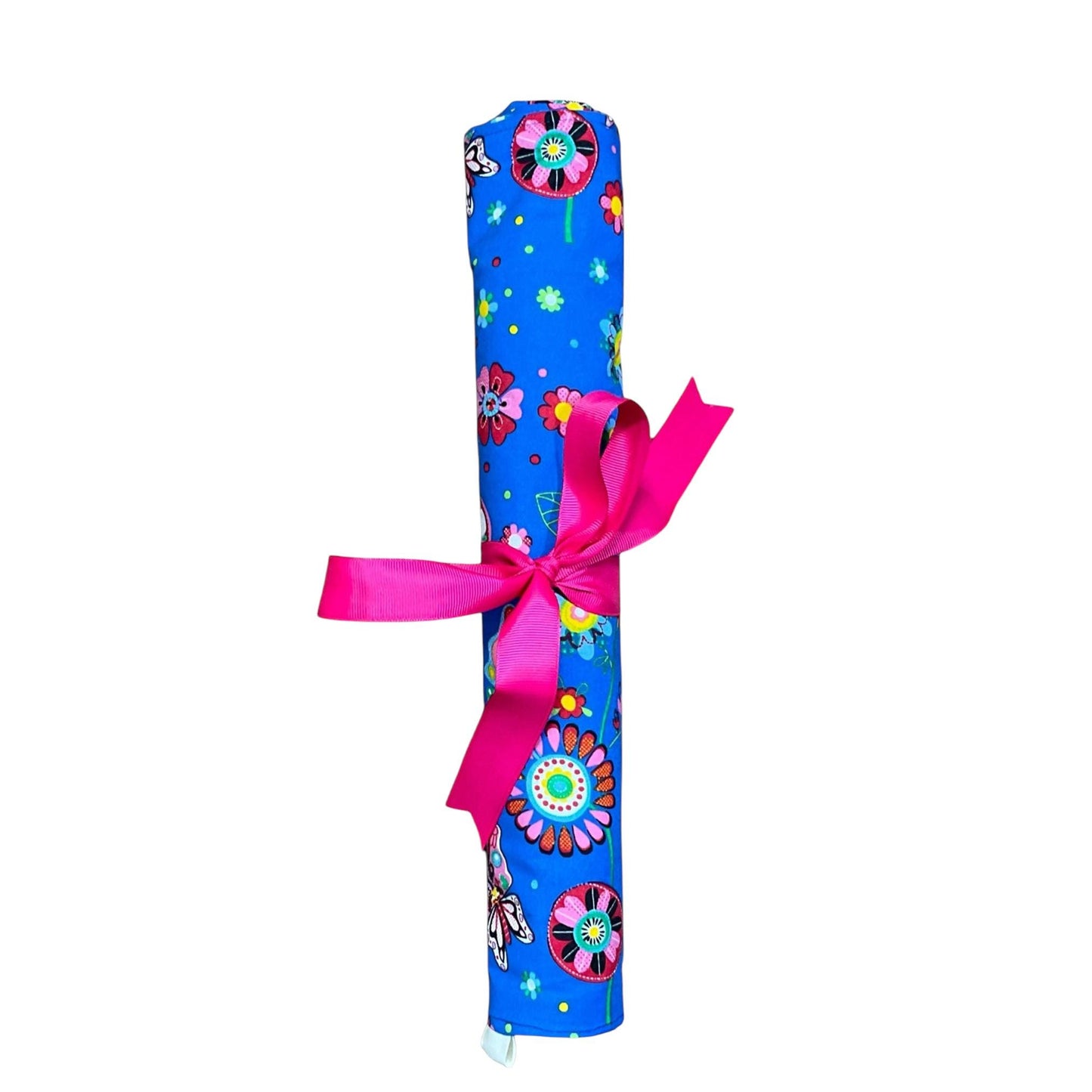 Straight knitting needle case with ladybirds and butterflies